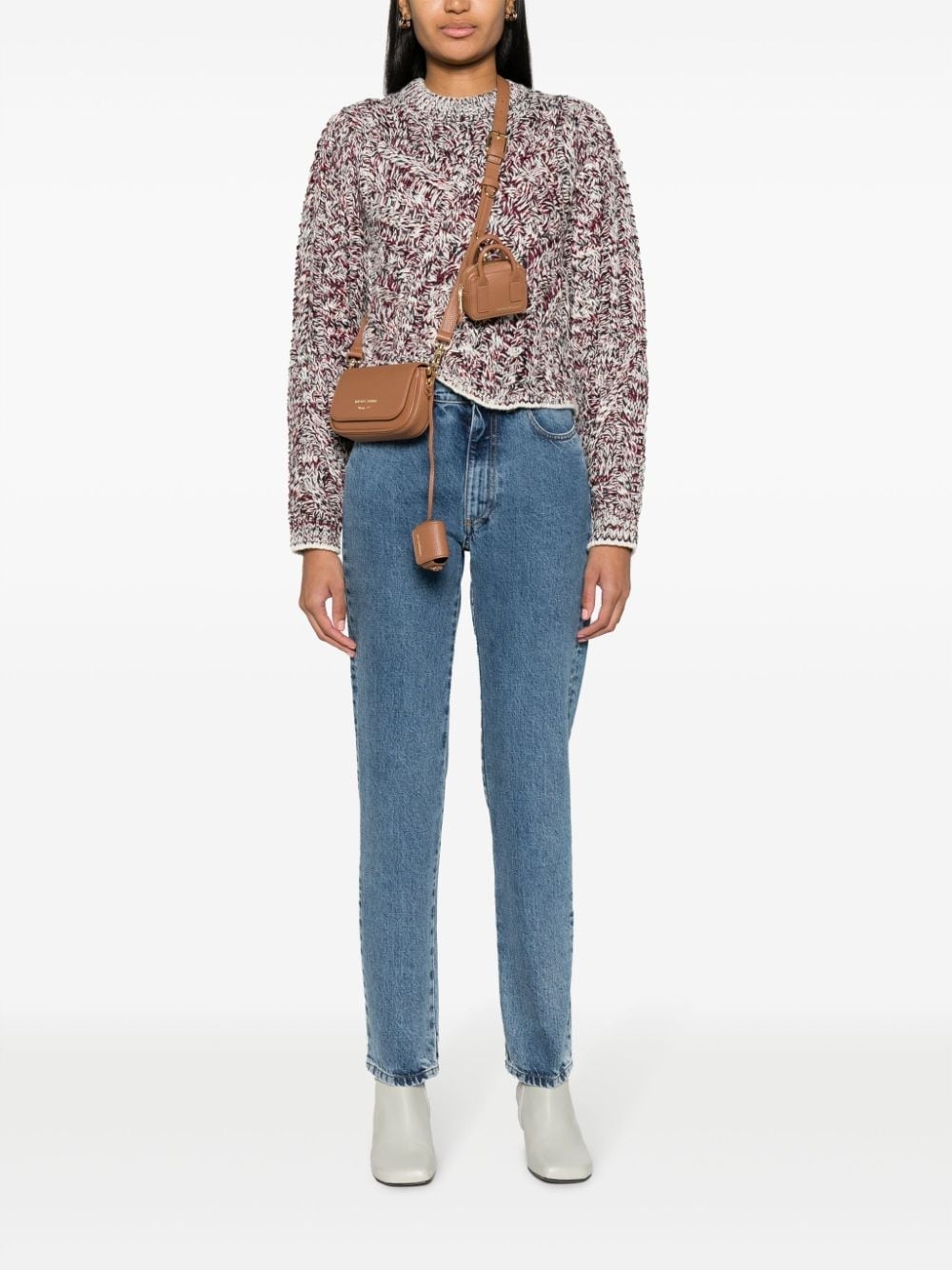 logo-lettering pebbled crossbody bag - 2