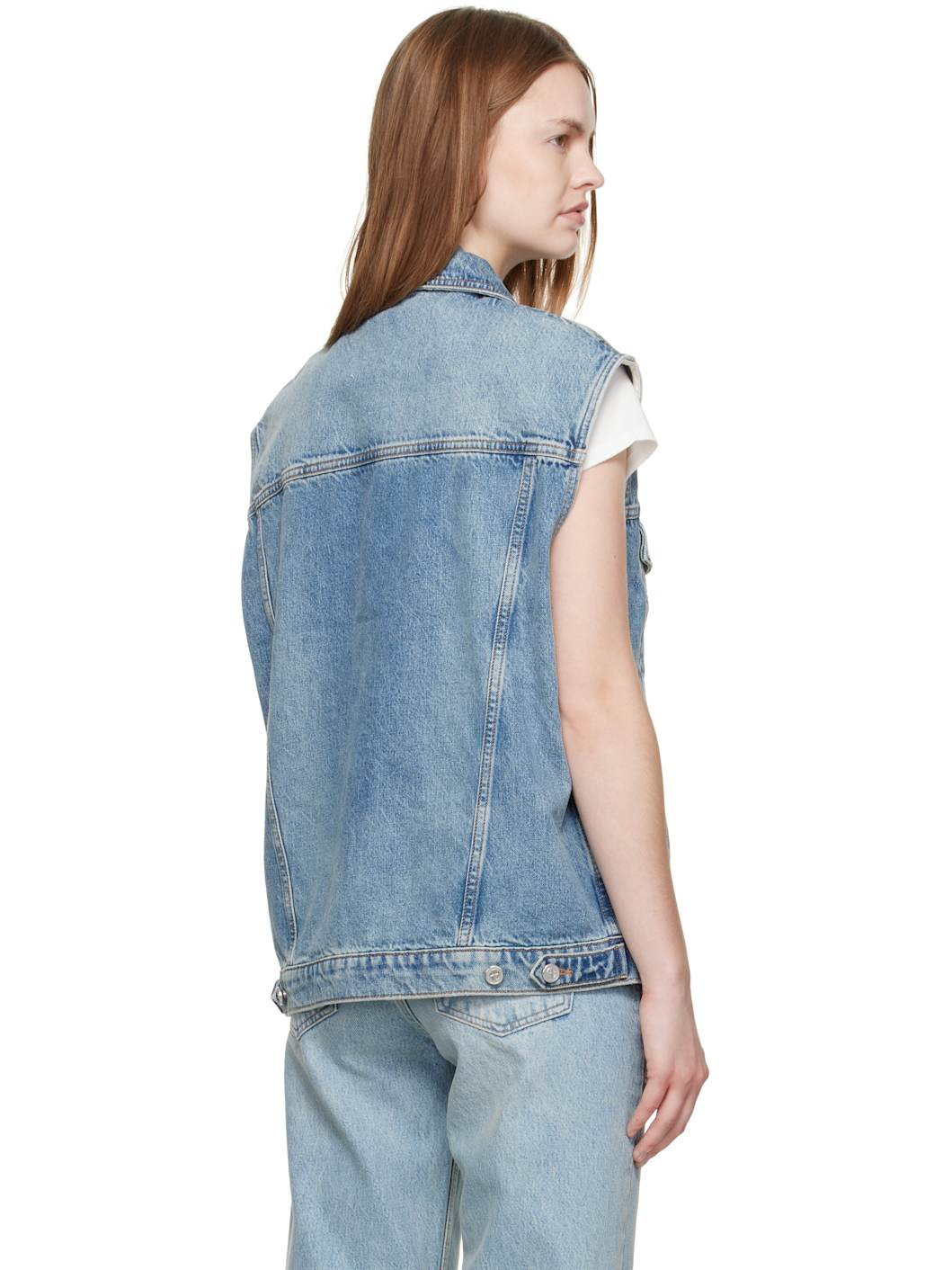 Blue Rory Denim Vest - 3