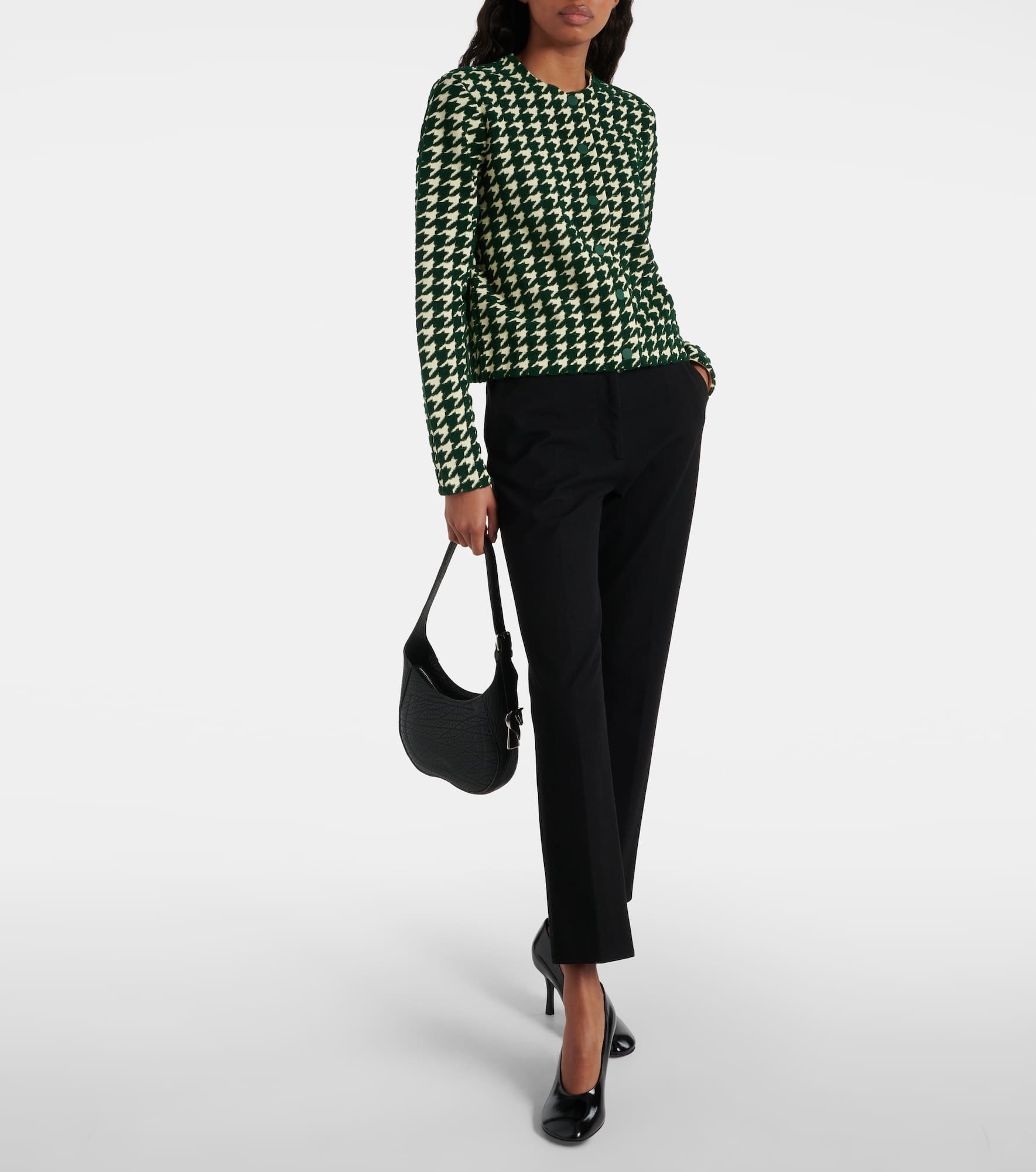 Houndstooth cotton-blend cardigan - 2