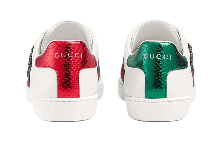 (WMNS) Gucci Leather Ace Safety Pin Embellished Low Top 'White' 454552-A38G0-9064 - 3