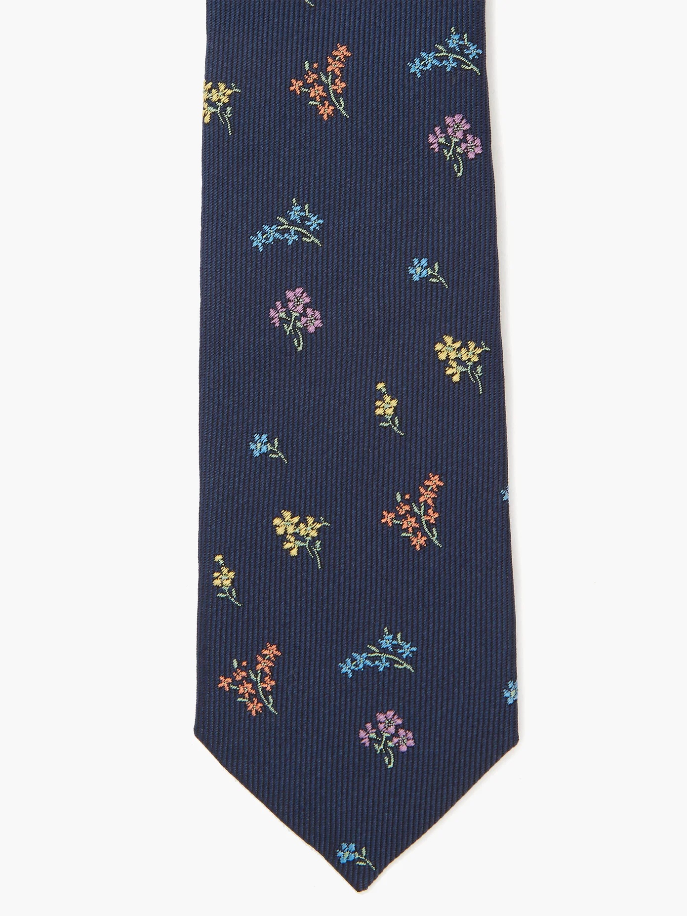 Floral-embroidered silk-twill tie - 4