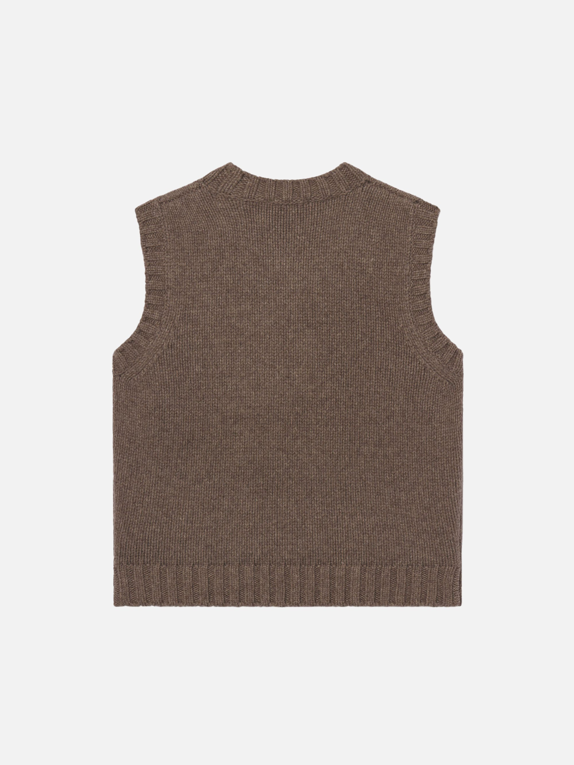 Yak Blend Vest in Dark Taupe - 3
