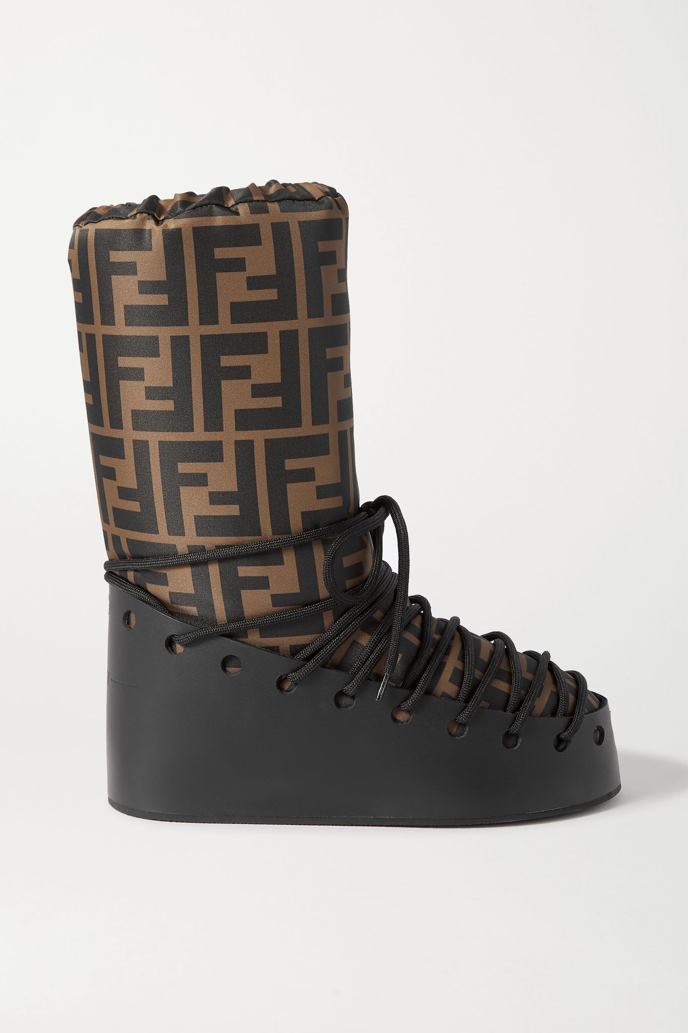 Printed shell and leather snow boots - 1