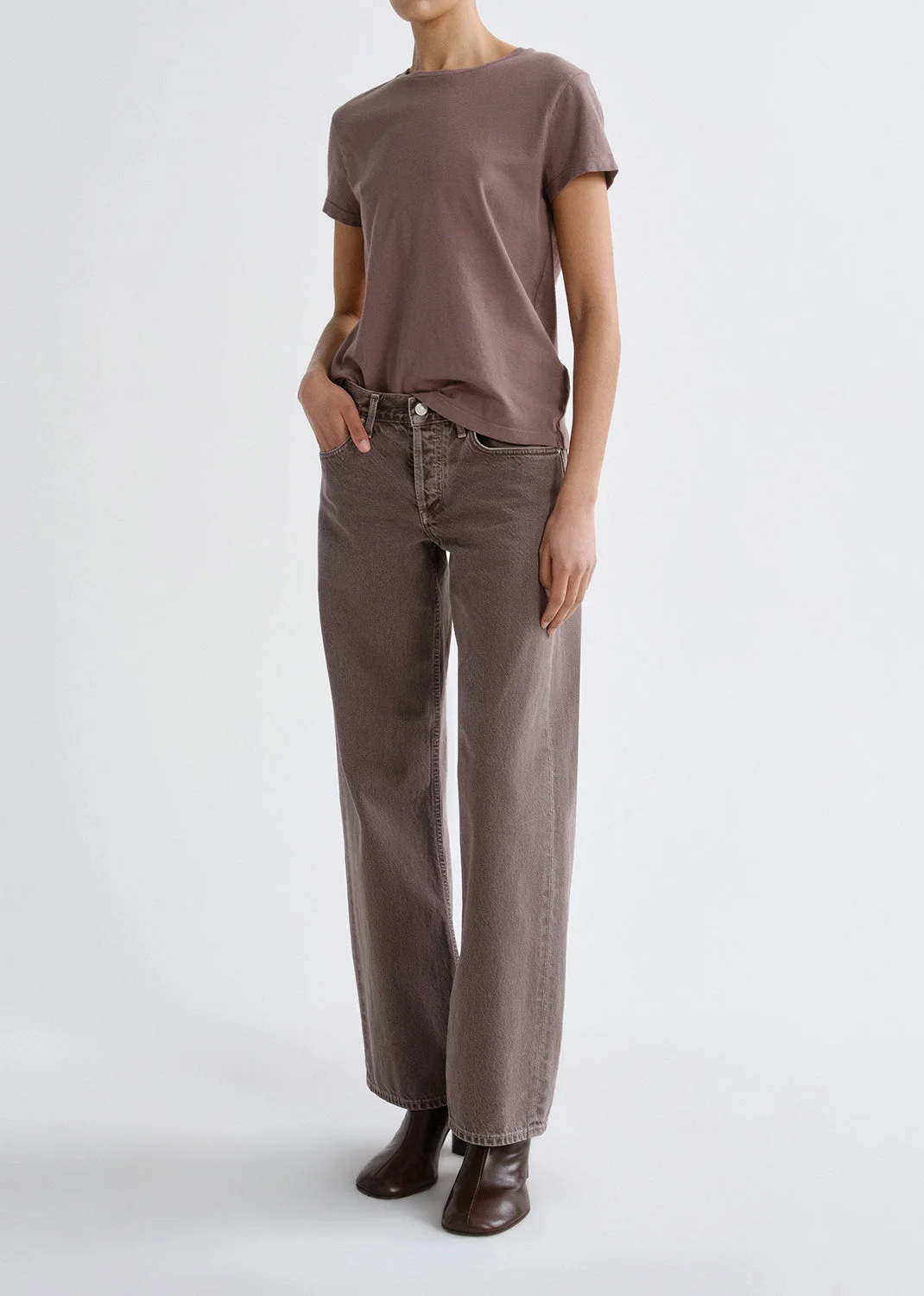 LONG LINE ADINE TEE IN MAUVINE - 1