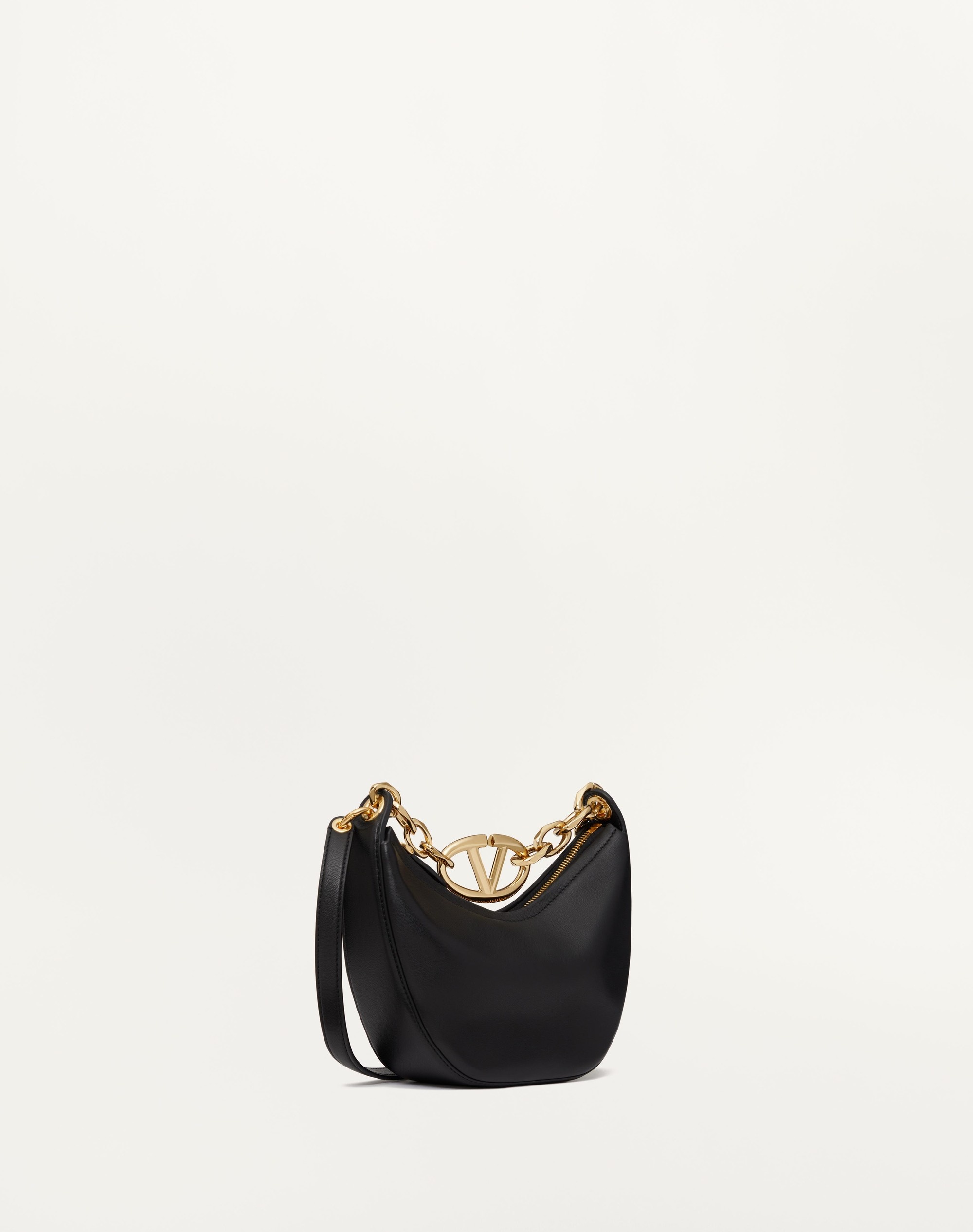 VLOGO MOON MINI HOBO BAG IN NAPPA LEATHER WITH CHAIN - 2