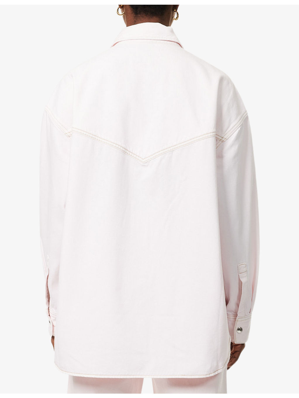 Lotta Garment-Dyed Wash Relaxed Denim Shirt - 4