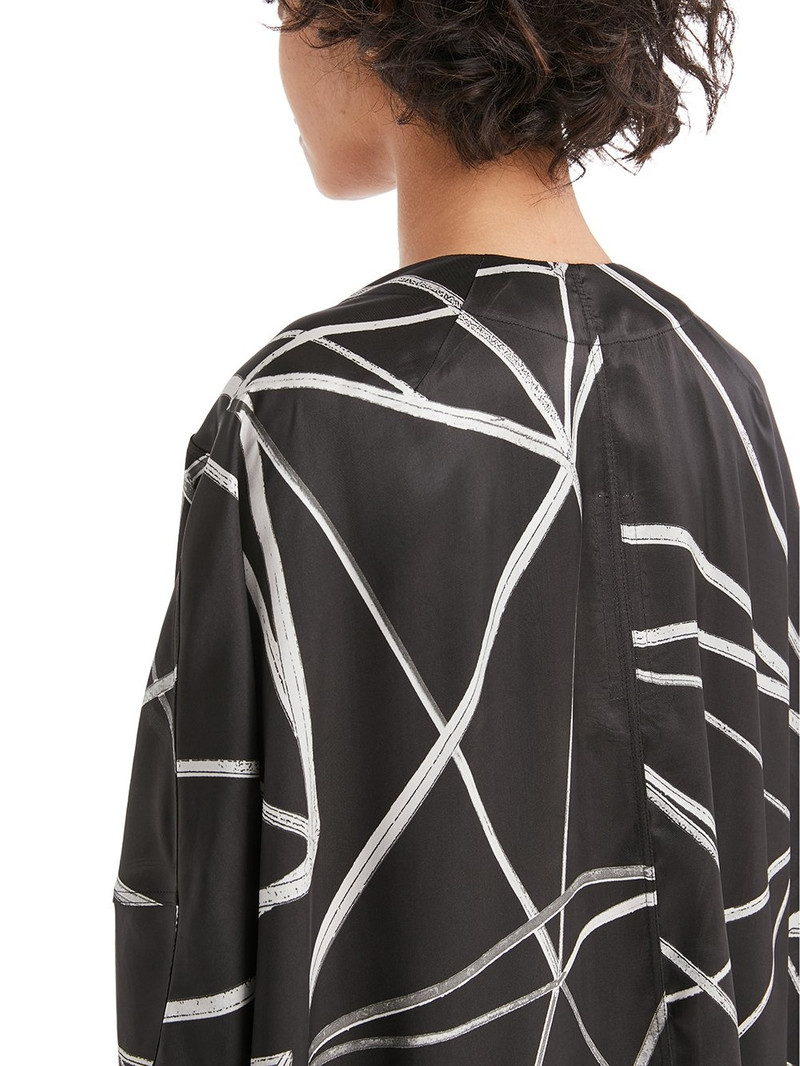 geometric-print V-neck coat 4