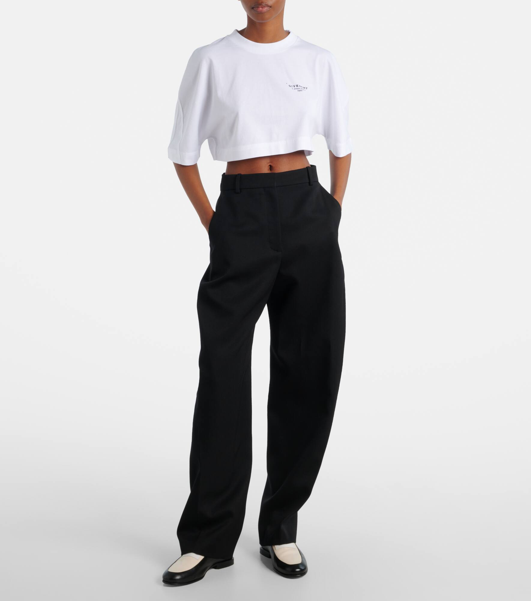 Cropped logo cotton T-shirt - 2