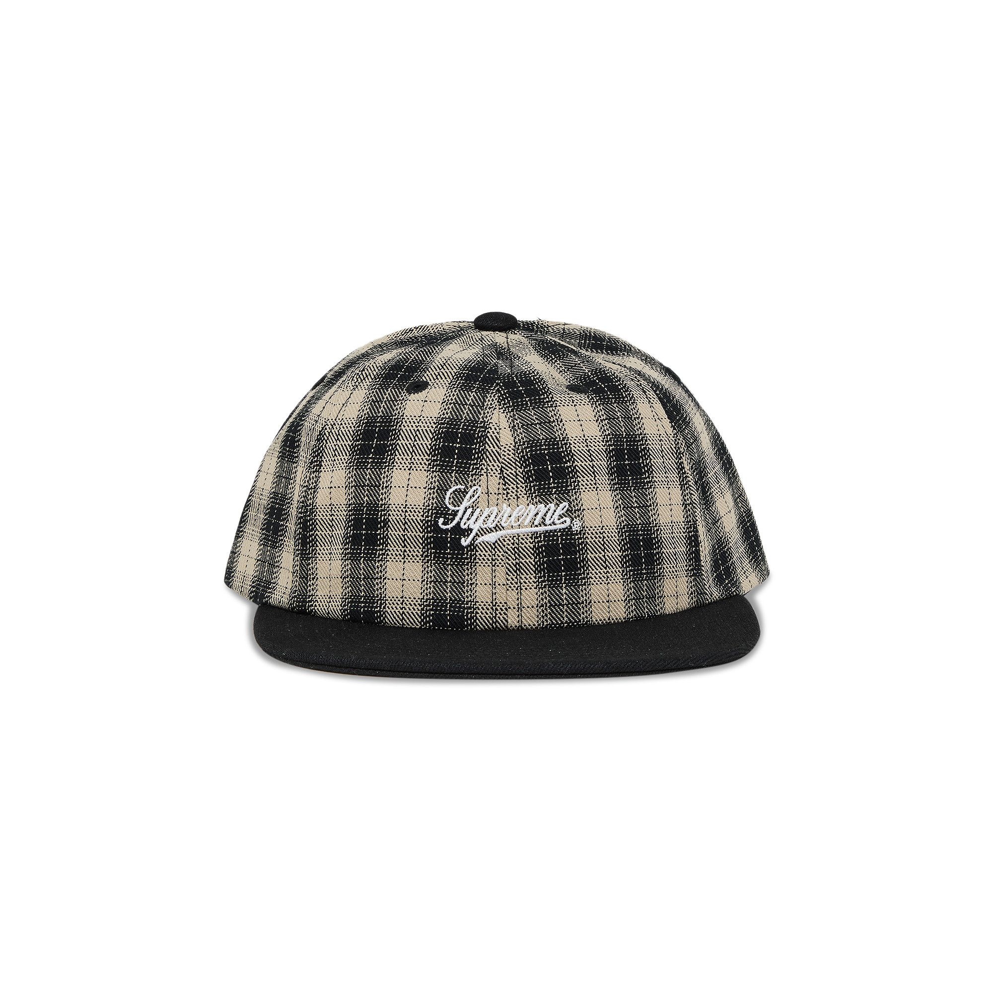 Supreme Script Logo 6-Panel 'Black Plaid' - 1