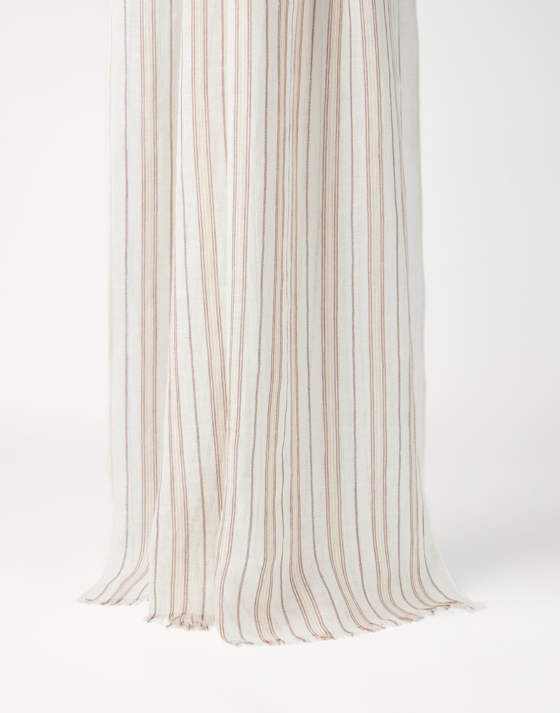 Sparkling striped linen scarf 1