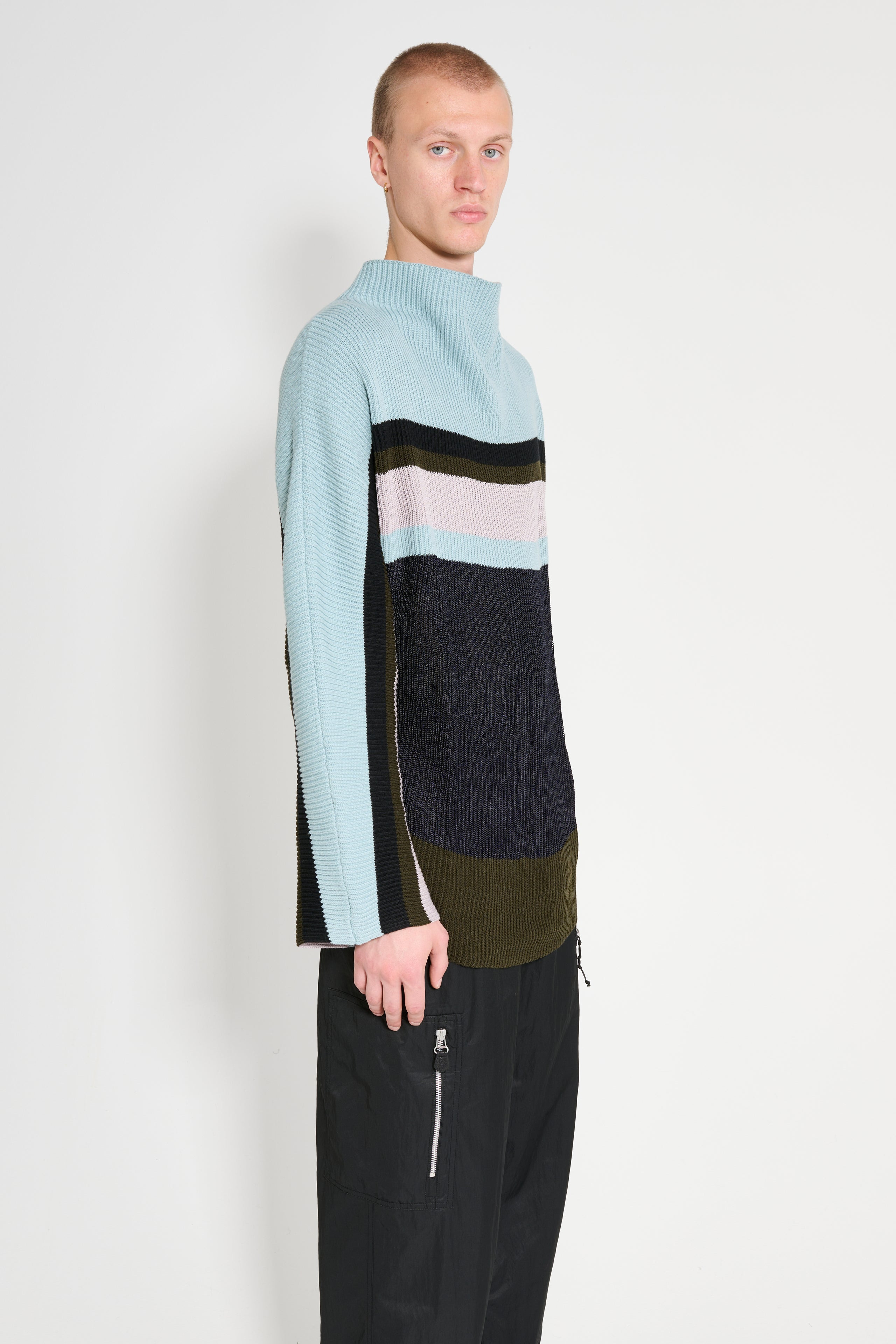 KIKO KOSTADINOV ESSICK STRIPE LONG SLEEVE ASH BLUE / D GREY - 3
