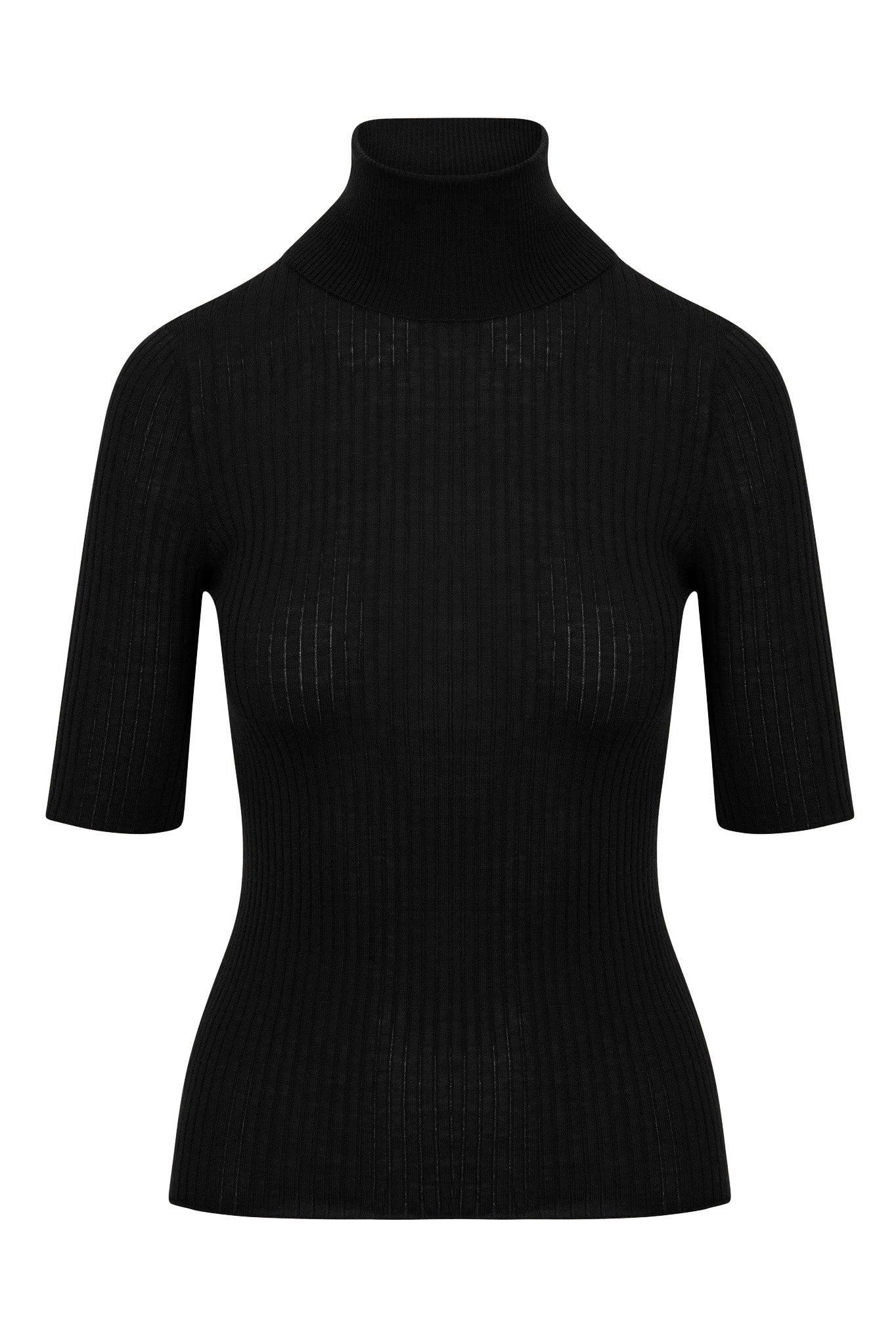 BLACK CASHMERE TURTLENECK - 5