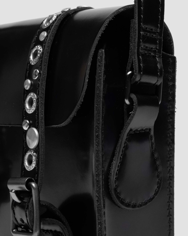 7 INCH SATCHEL Studded Kiev Leather Crossbody 9