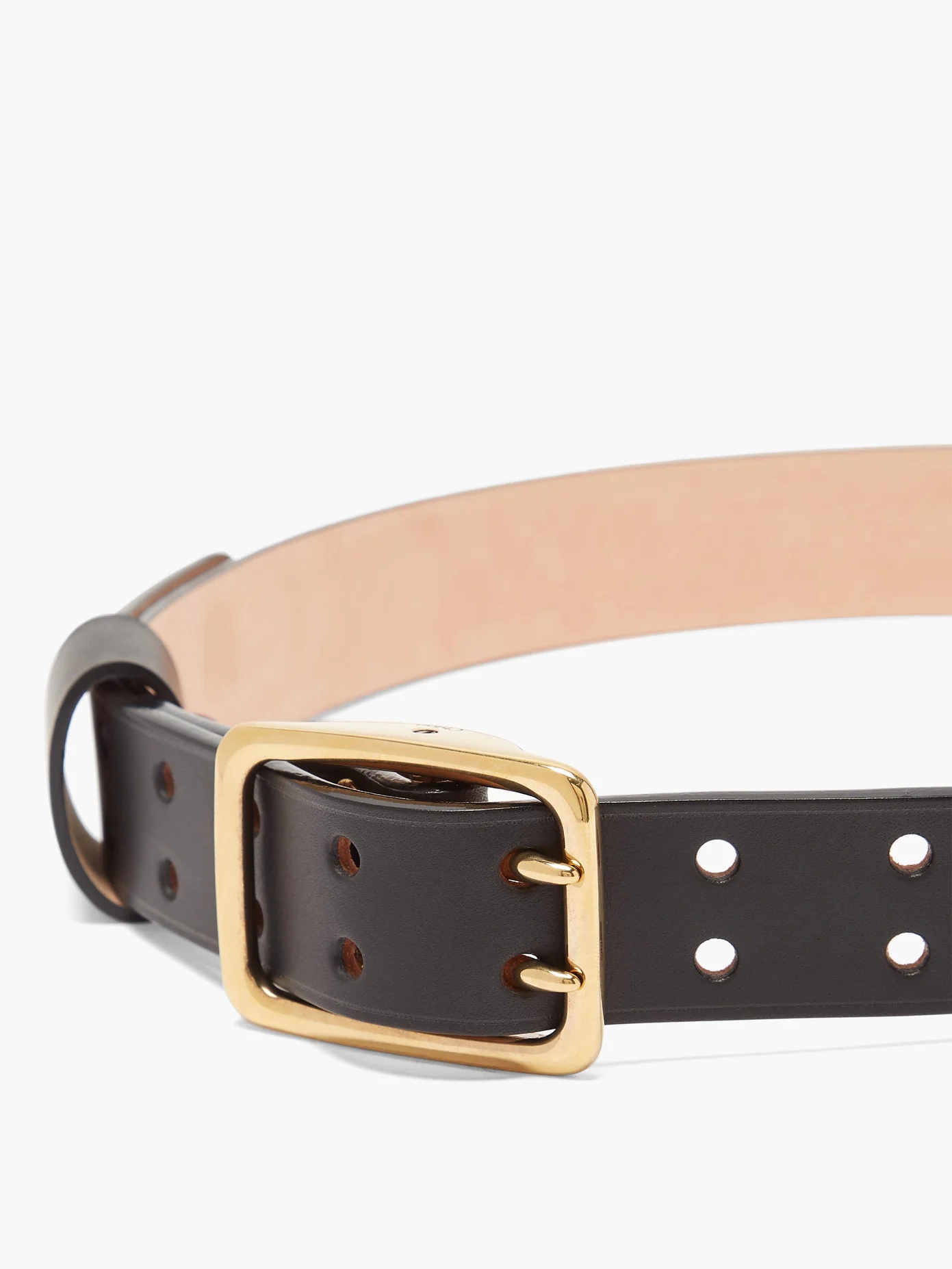 Double-prong buckle leather belt - 3