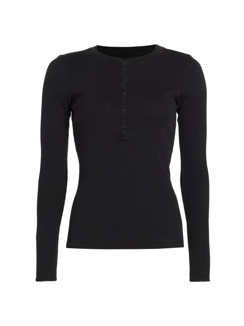 Women's Jordan Henley Long-Sleeve T-Shirt - Jet Black 1