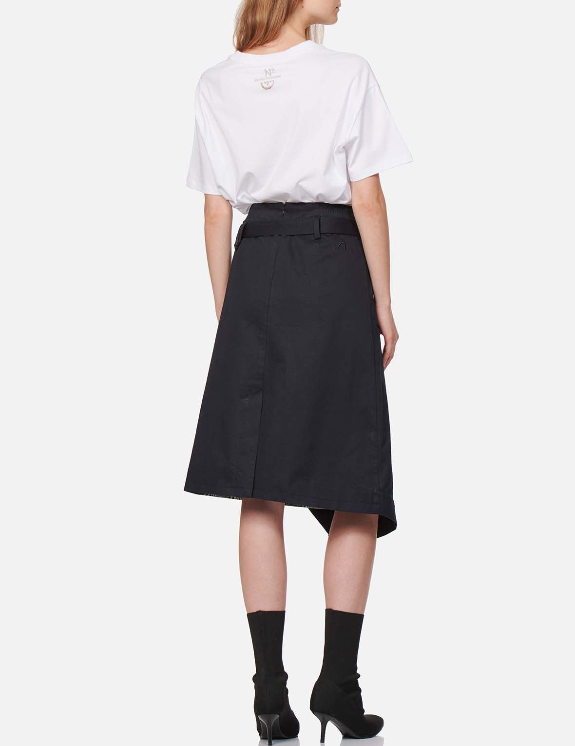 Fabric Mixed Wrapped Trench Skirt - 6