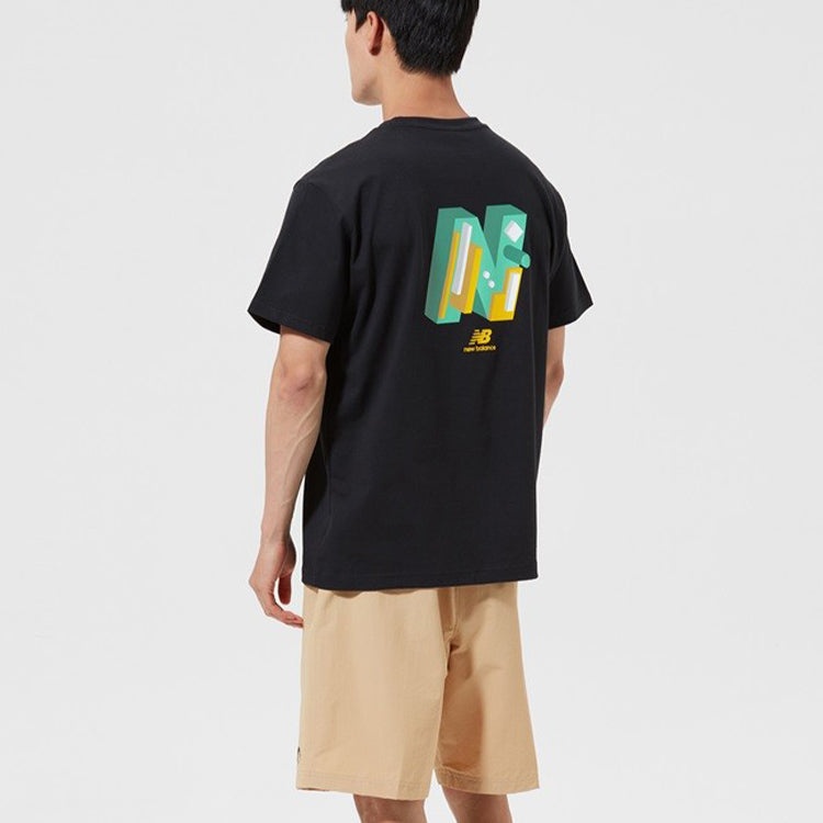 New Balance Classic Graphic Print Tee 'Black Green' AMT12366-BK - 4