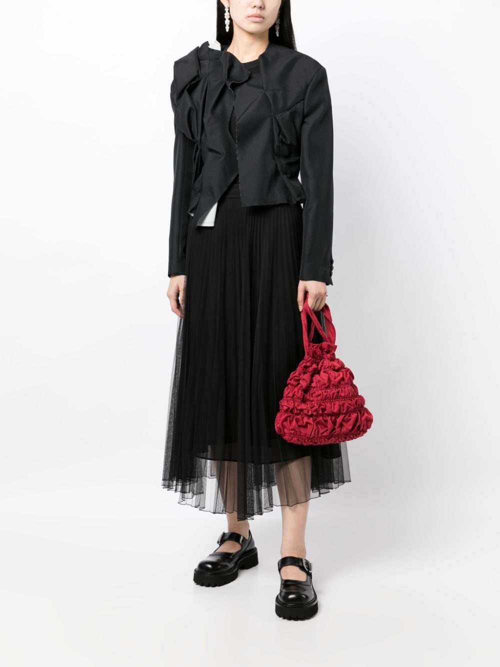asymmetric layered-detail jacket - 2