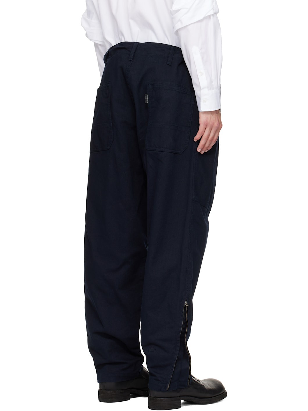 Navy BS Katsuragi Hem Zip Painter Trousers - 3