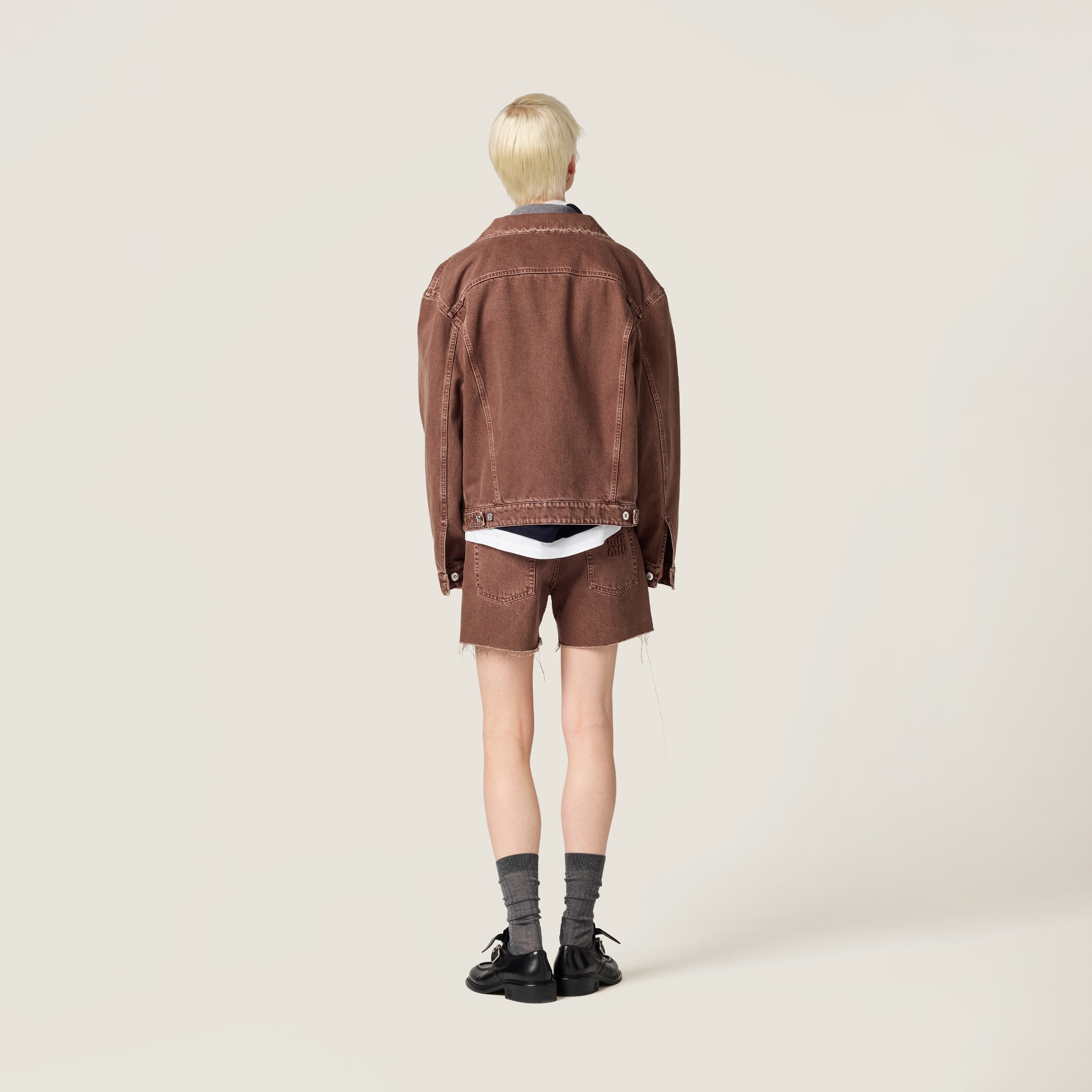 Garment-dyed denim blouson - 3