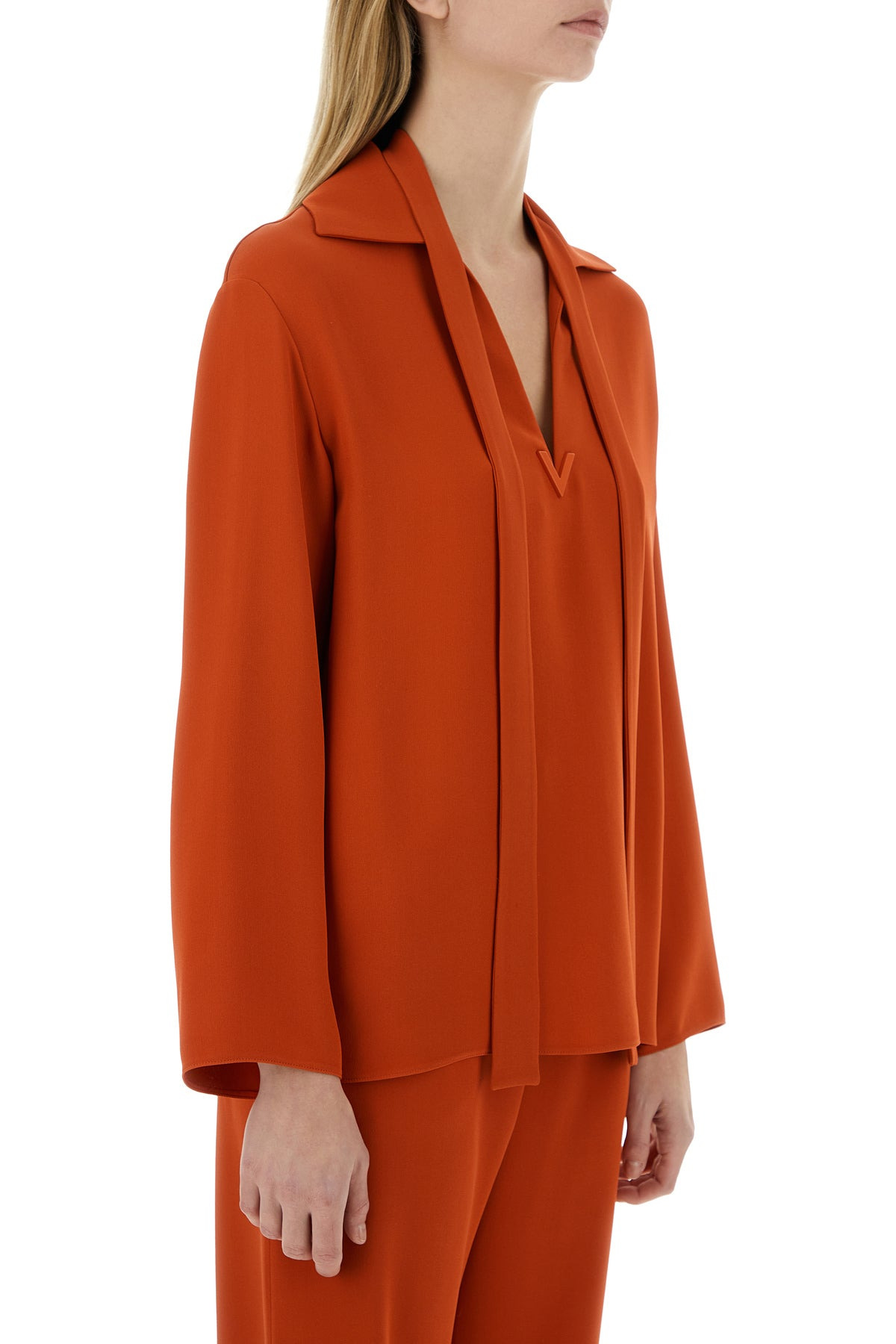 Brick crepe blouse - 3