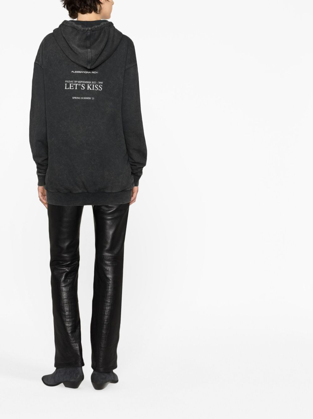 rhinestone-embellished drawstring hoodie - 4