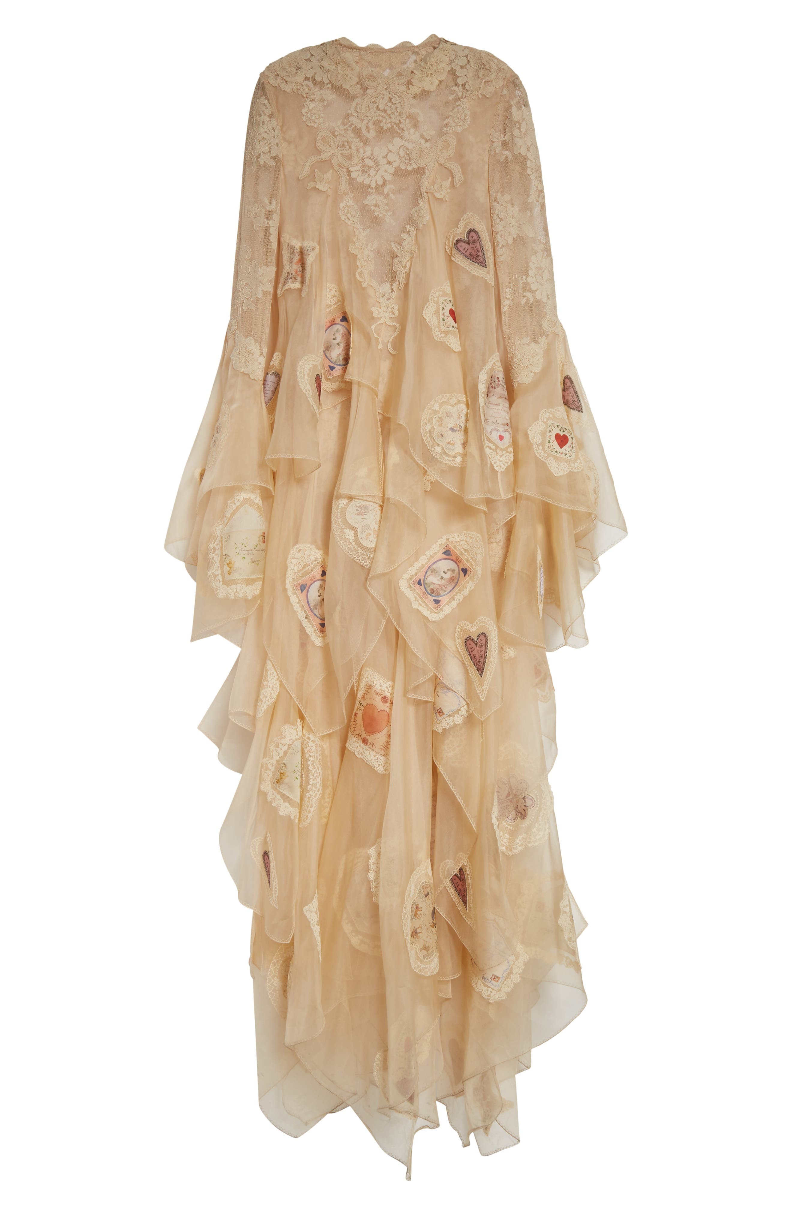 Zimmermann Hypnotic Cascading Semisheer Long Sleeve Lace Silk Gown in Cream at Nordstrom - 5