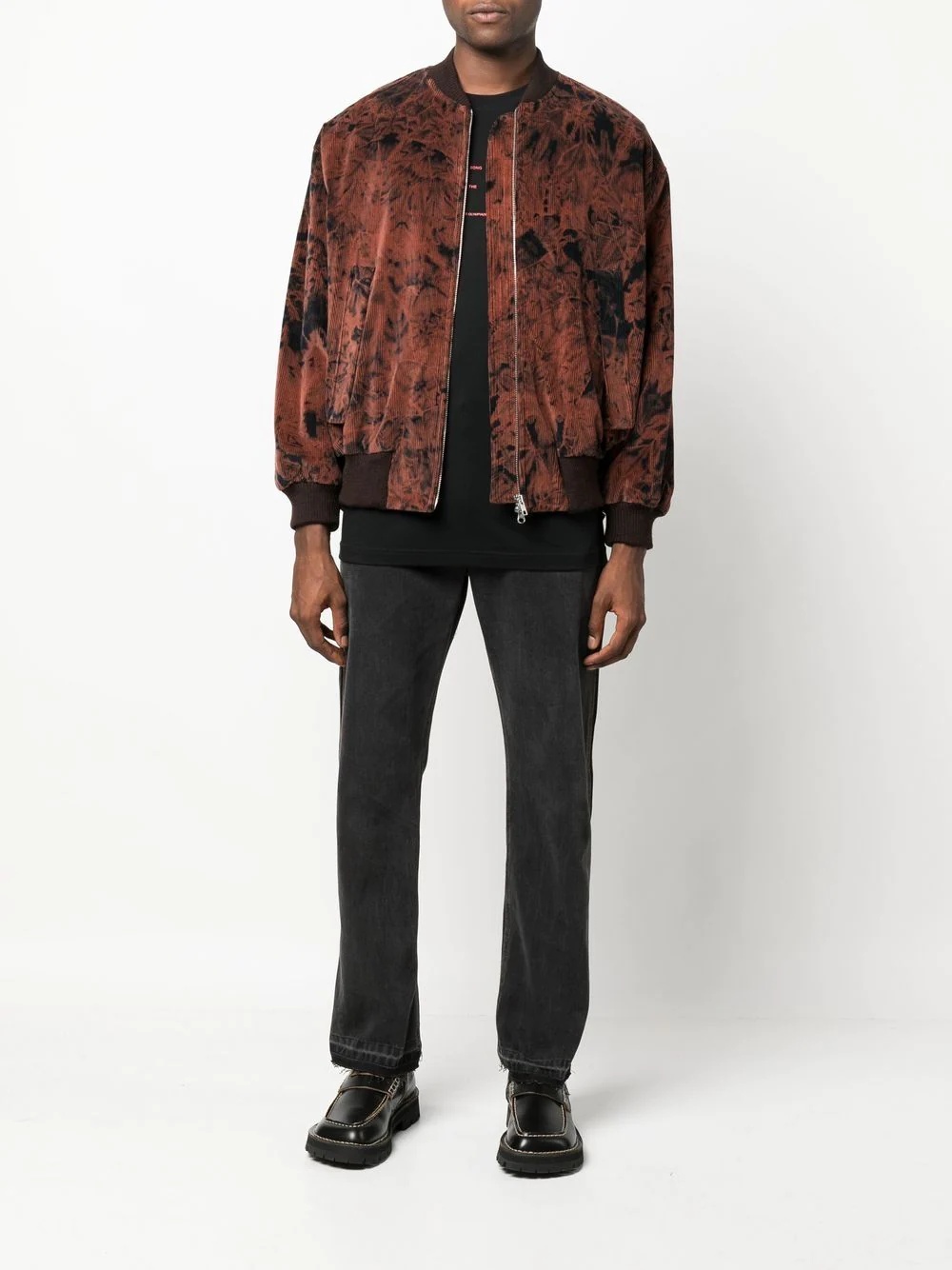 corduroy floral bomber jacket - 2