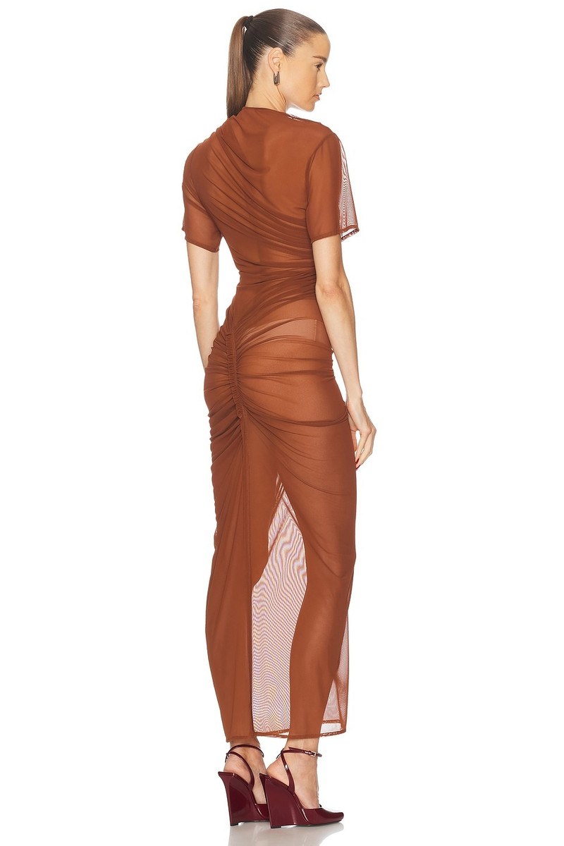 ATLEIN Asymmetric Ruched Midi Dress outlook