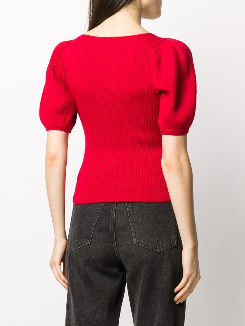 square-neck knitted top - 4