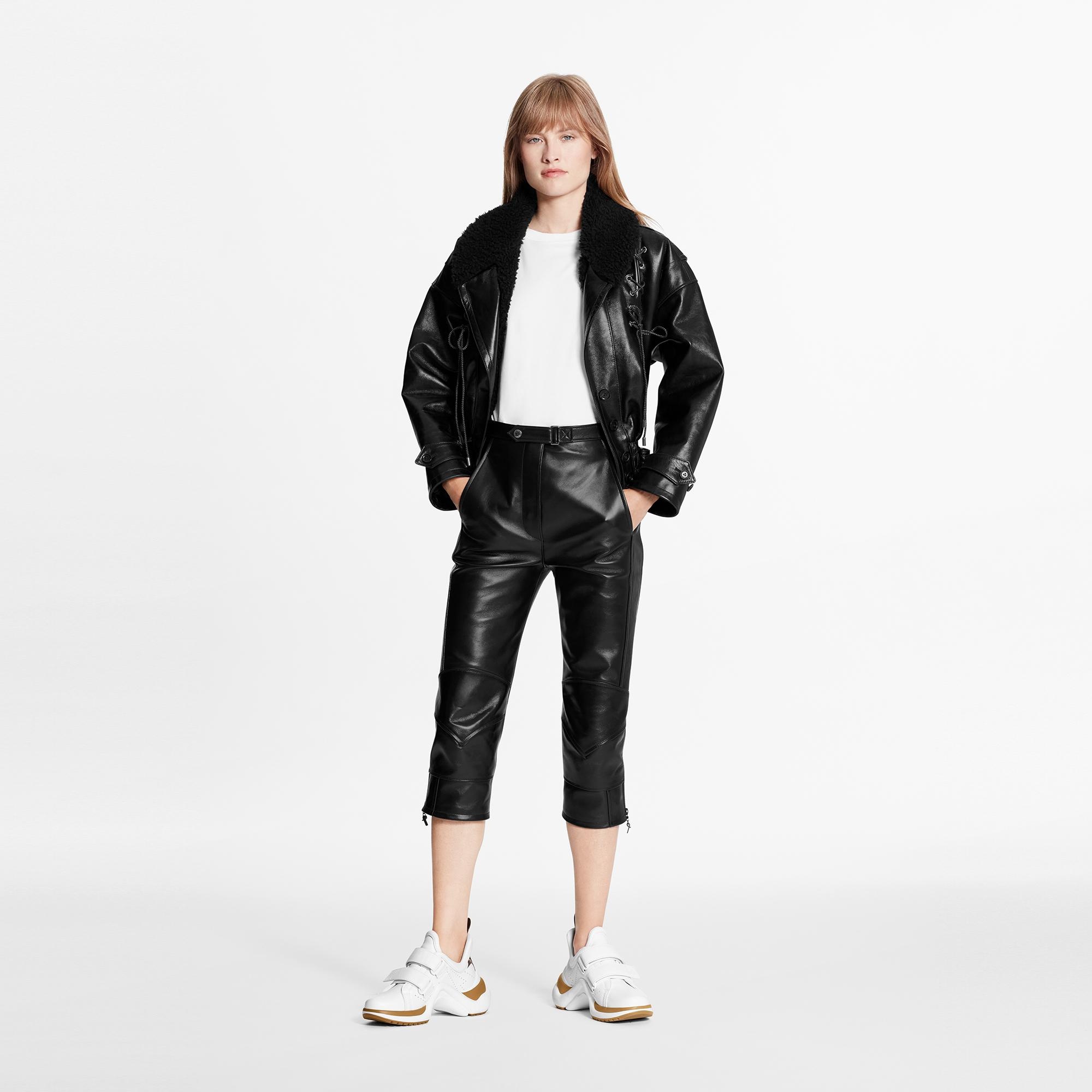 Leather Biker Capri Pants  - 2