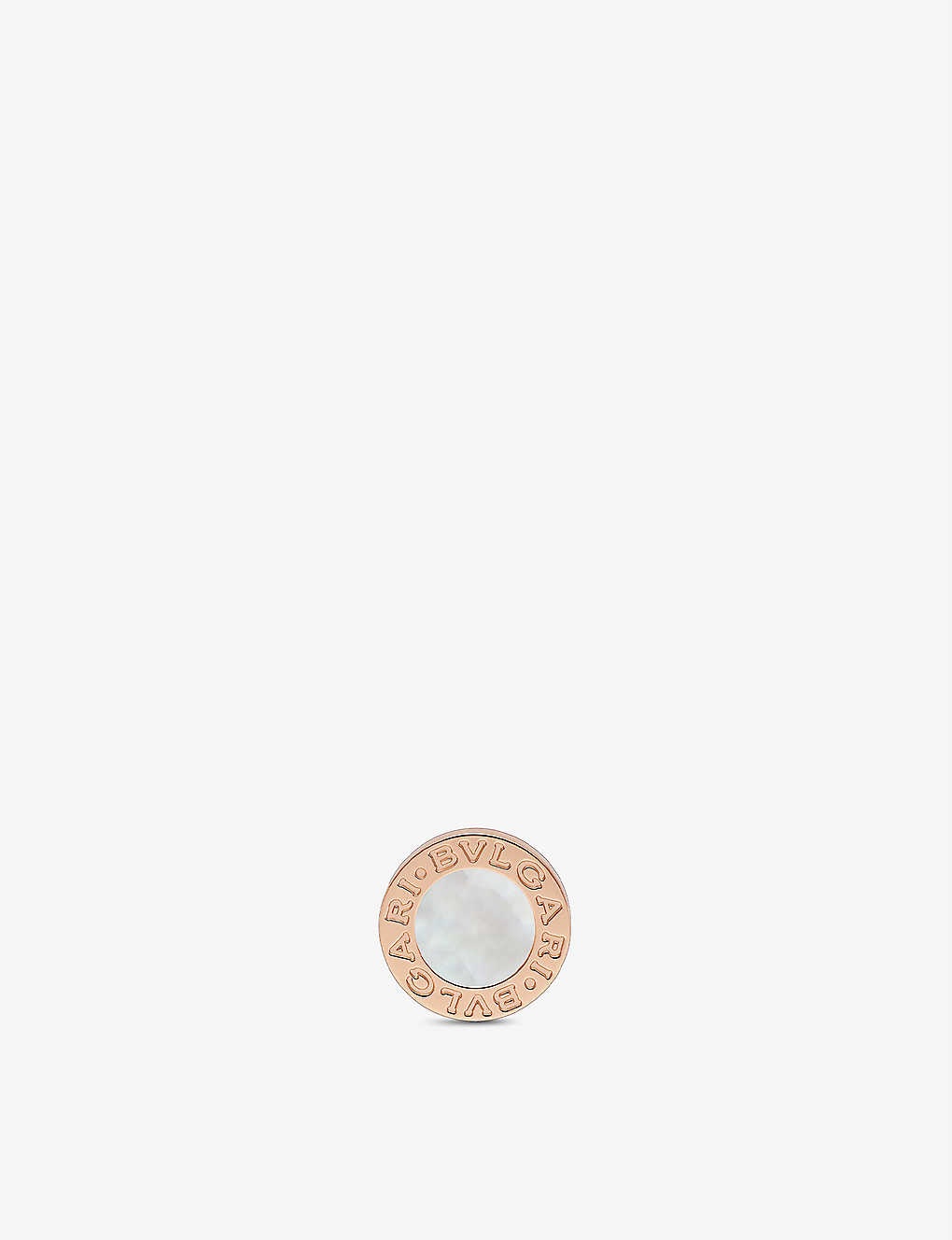 Bvlgari Bvlgari 18ct rose-gold and mother of pearl single stud earring - 1