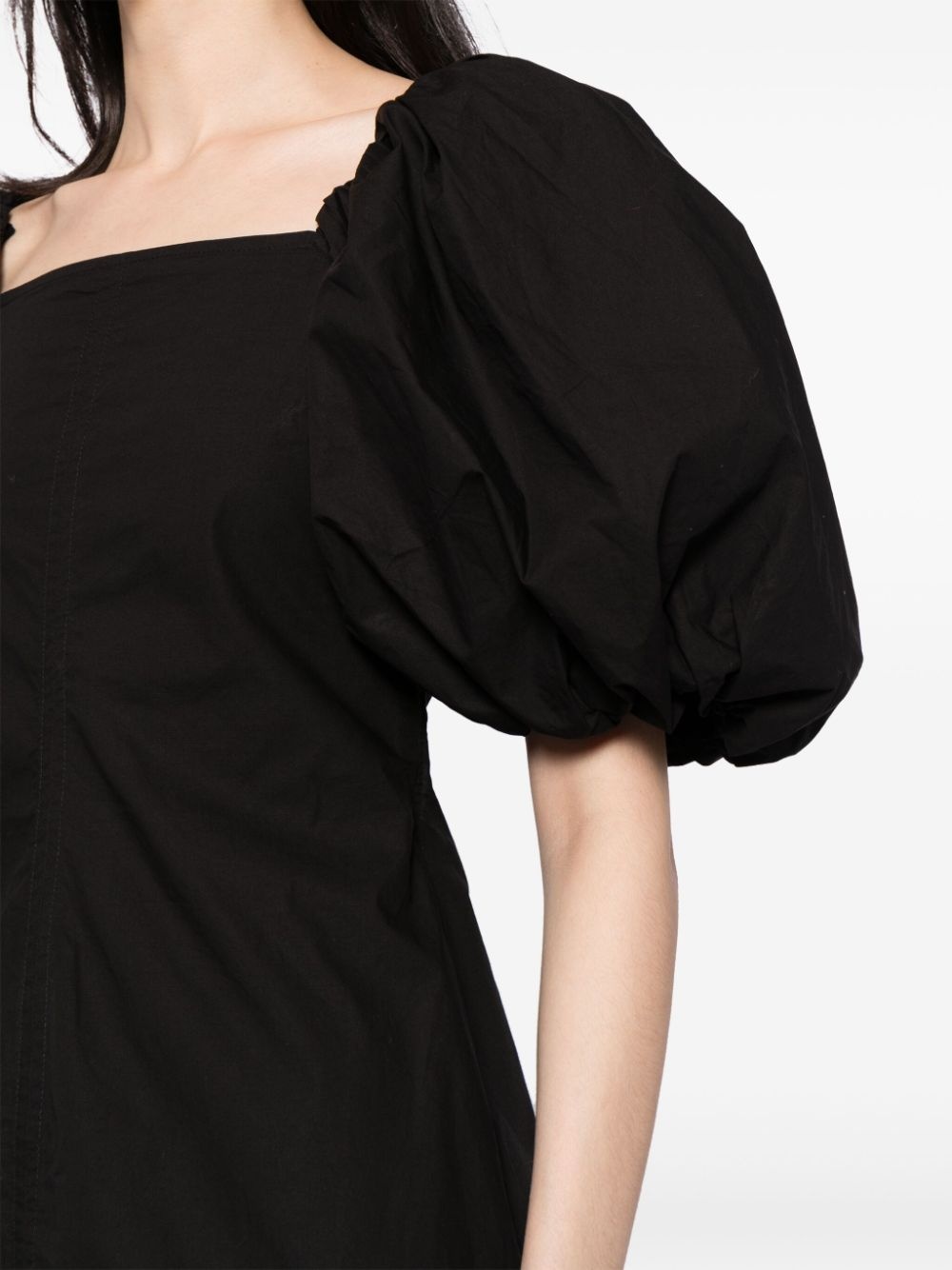 poplin-texture organic-cotton minidress - 5