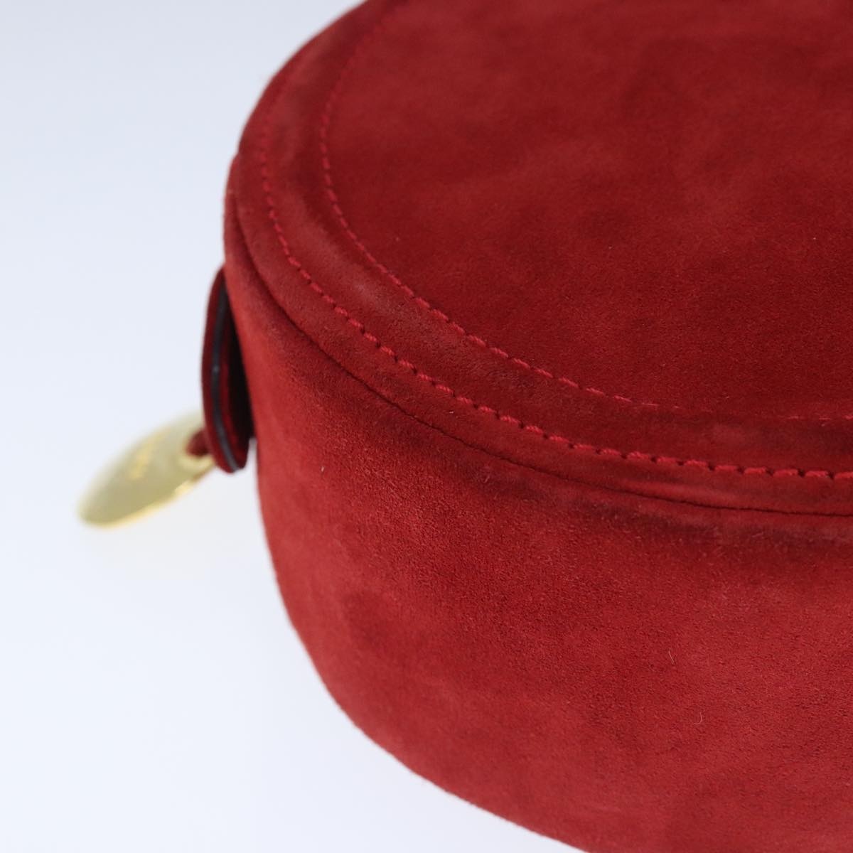 CELINE Hand Bag Suede Red Gold - 10