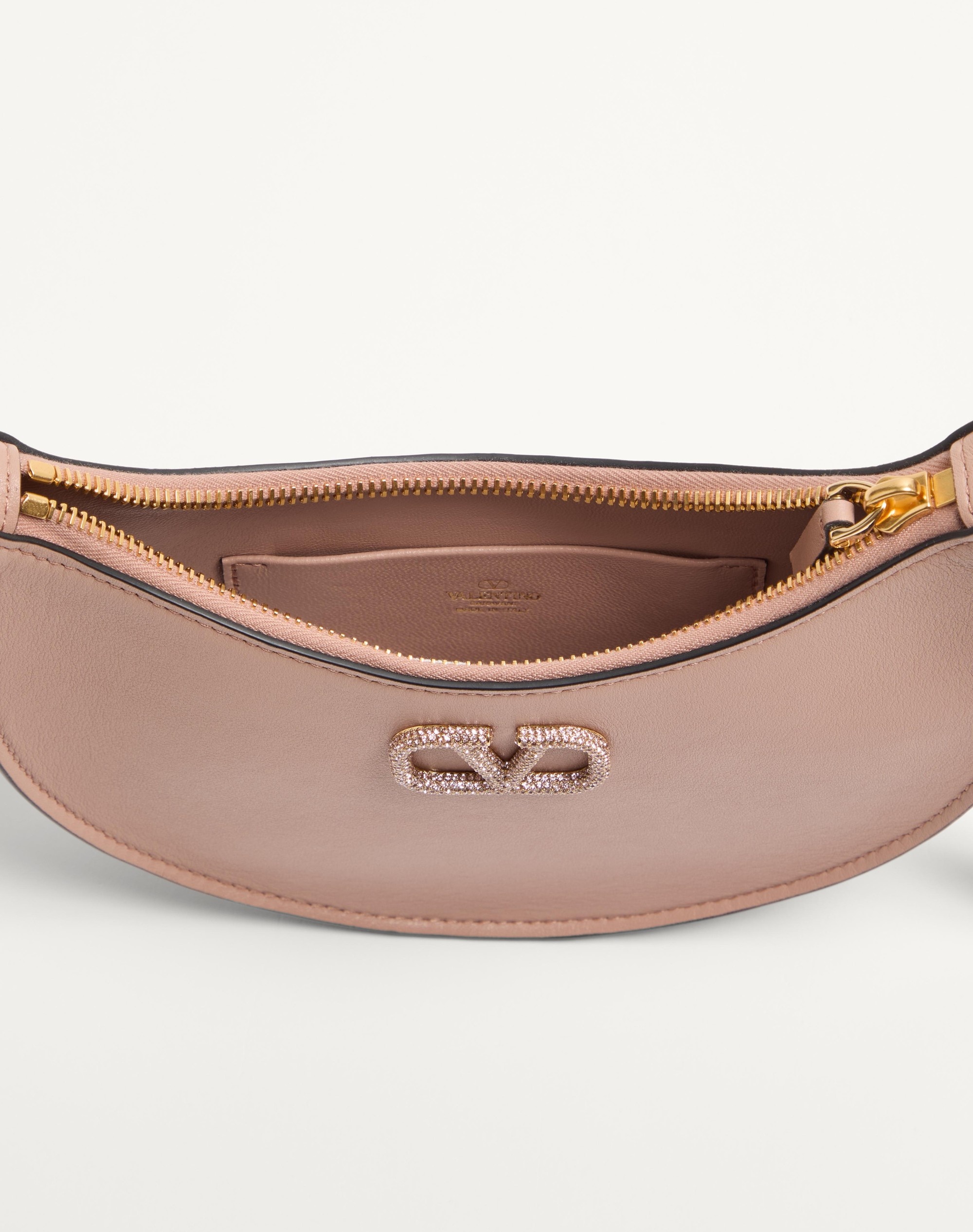 VLOGO SIGNATURE CALFSKIN HOBO MINI BAG WITH JEWEL LOGO - 6