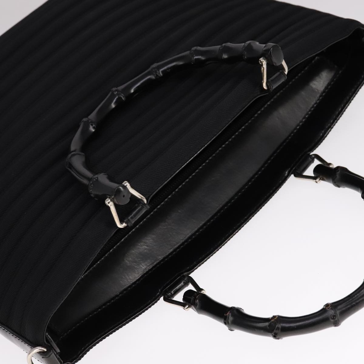 GUCCI Bamboo Hand Bag Nylon Black Silver 000 1998 000 1998 - 6