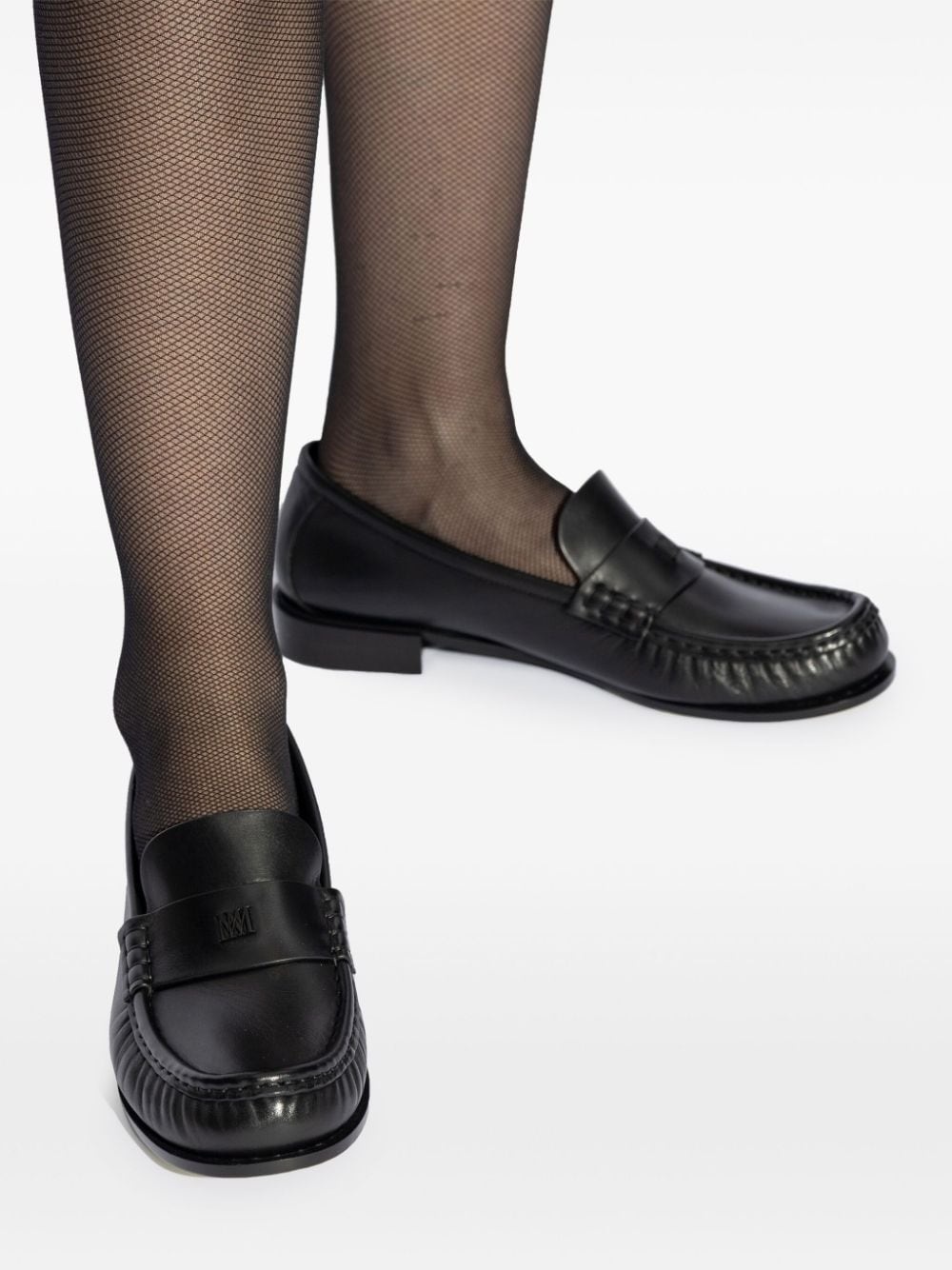 logo-appliquÃ© leather loafers - 6