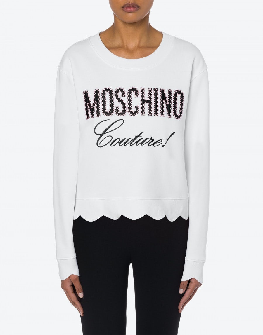 MOSCHINO COUTURE EMBROIDERY ORGANIC COTTON SWEATSHIRT - 2