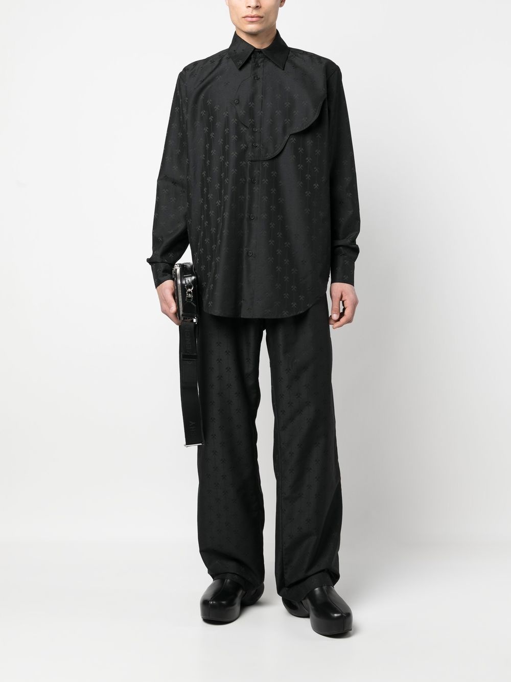 hammer-jacquard button-up shirt - 2