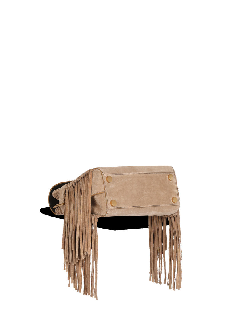 Debossed suede B-Buzz 23 bag with fringe 5