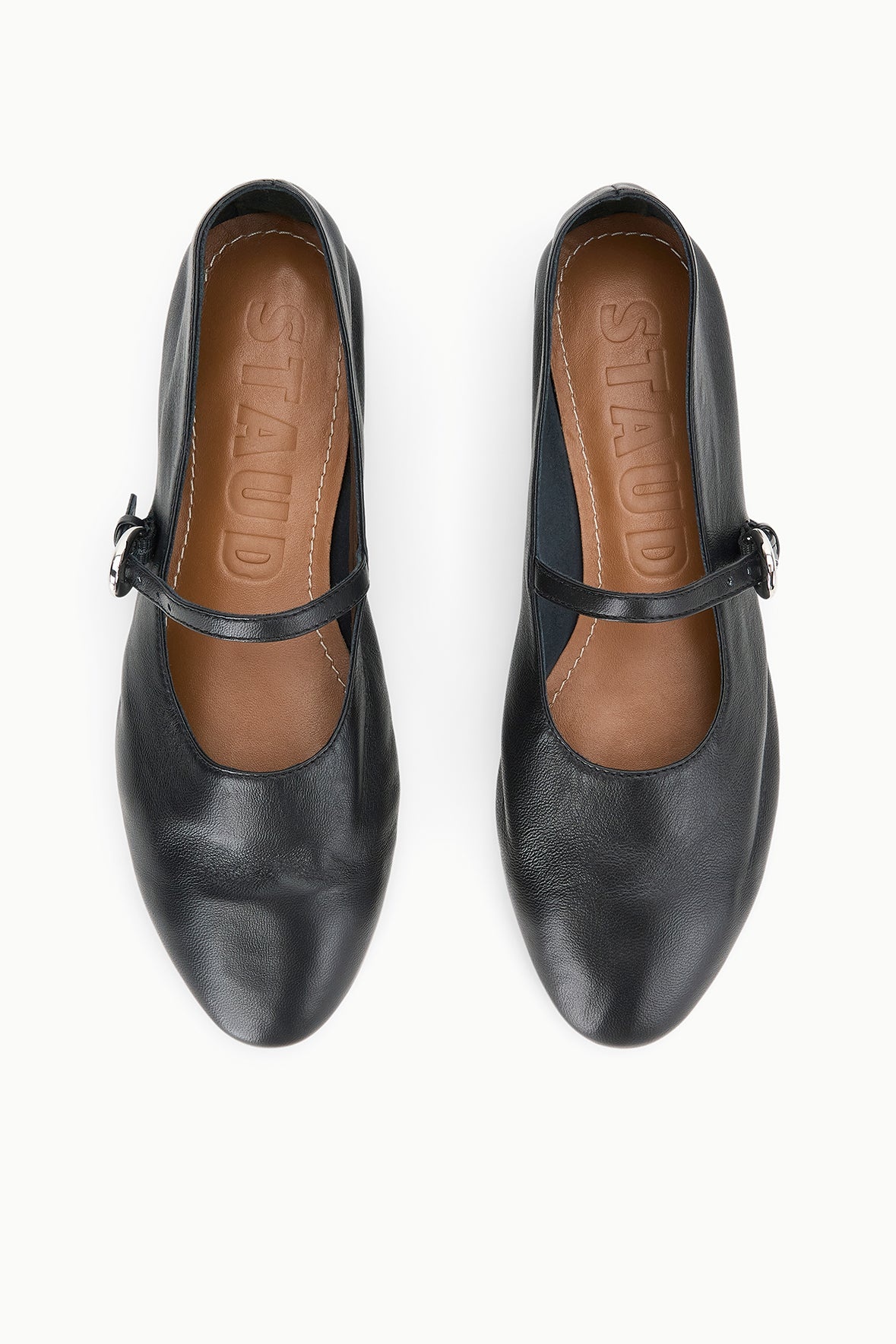 STAUD ALBA MARY JANE BALLET FLAT BLACK - 7