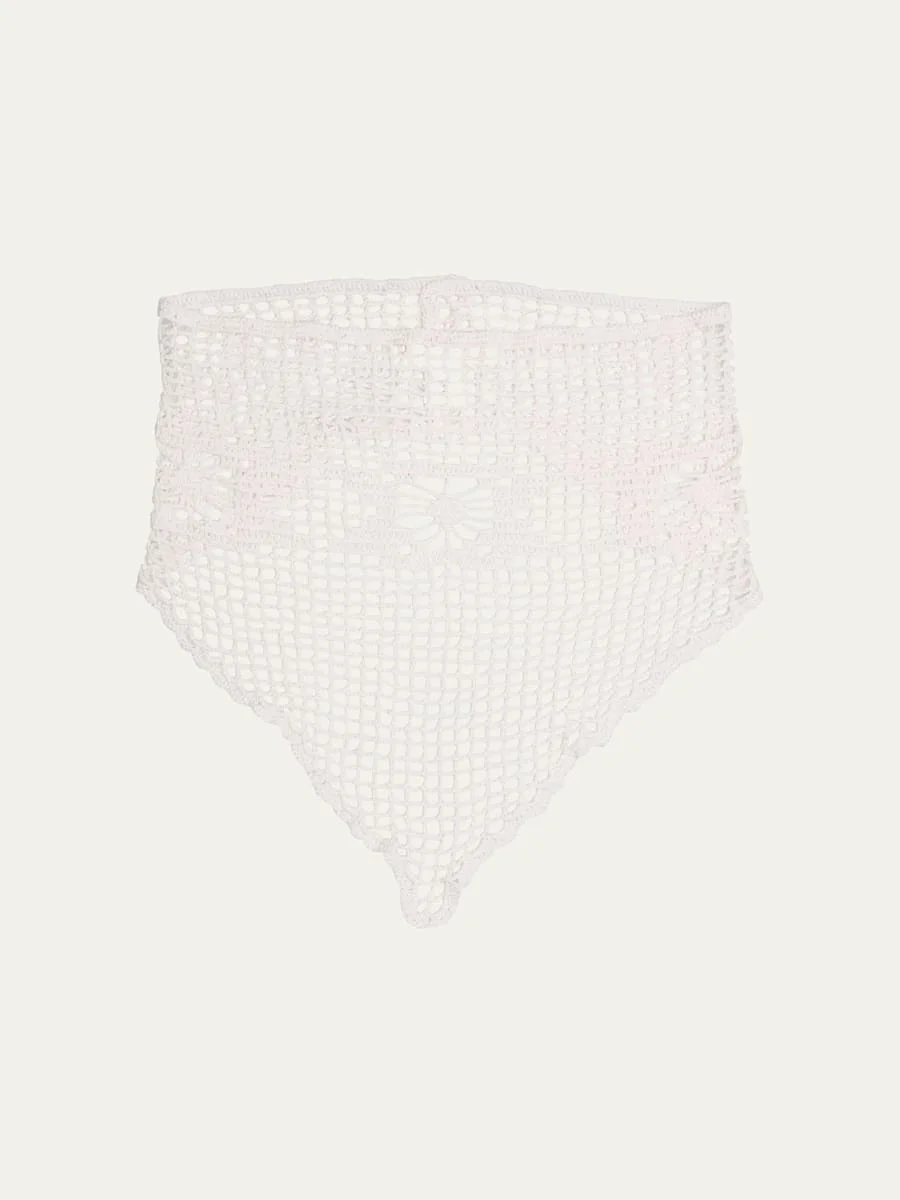 Doilie Crochet-Knit Bandana - 1