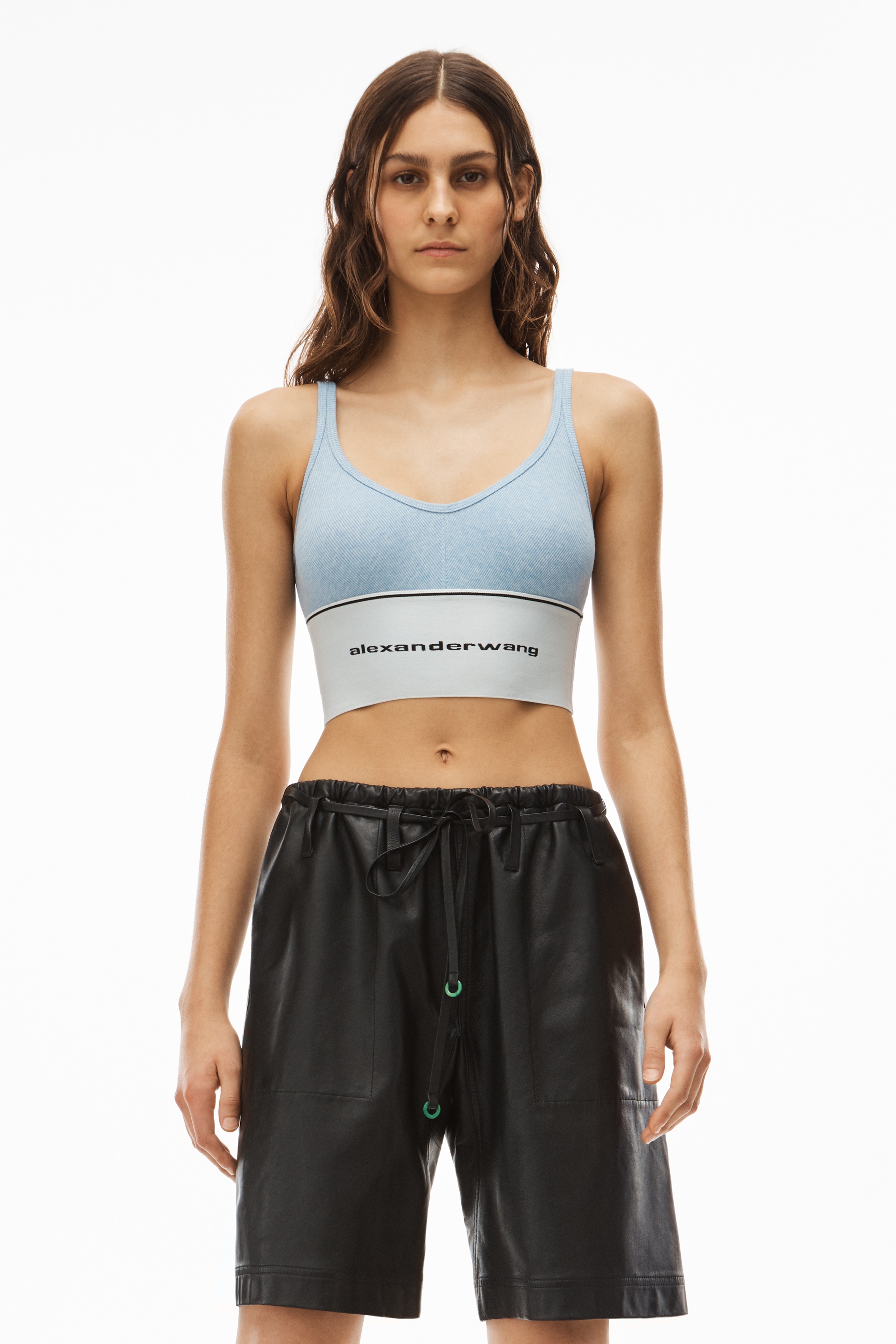 LOGO ELASTIC BRA IN RIBBED JERSEY - 2