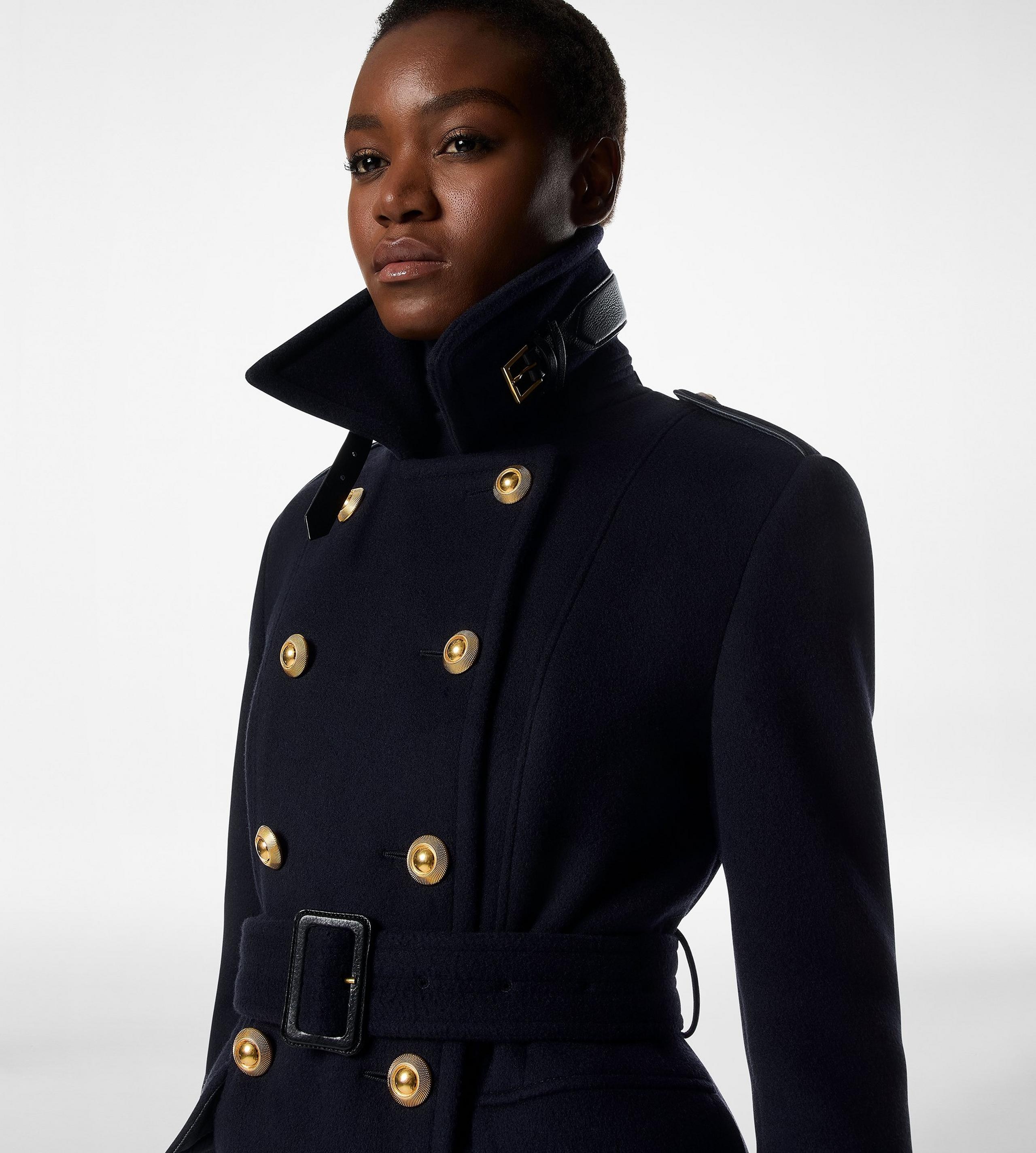 VIRGIN WOOL FELT MILITARY LONG COAT - 2