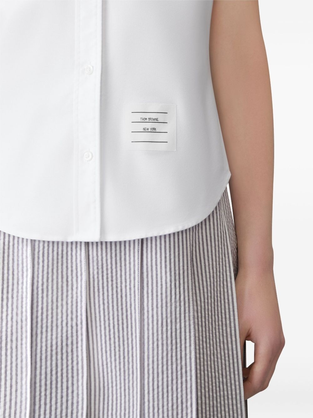 shirt-sleeve round-collar shirt - 5