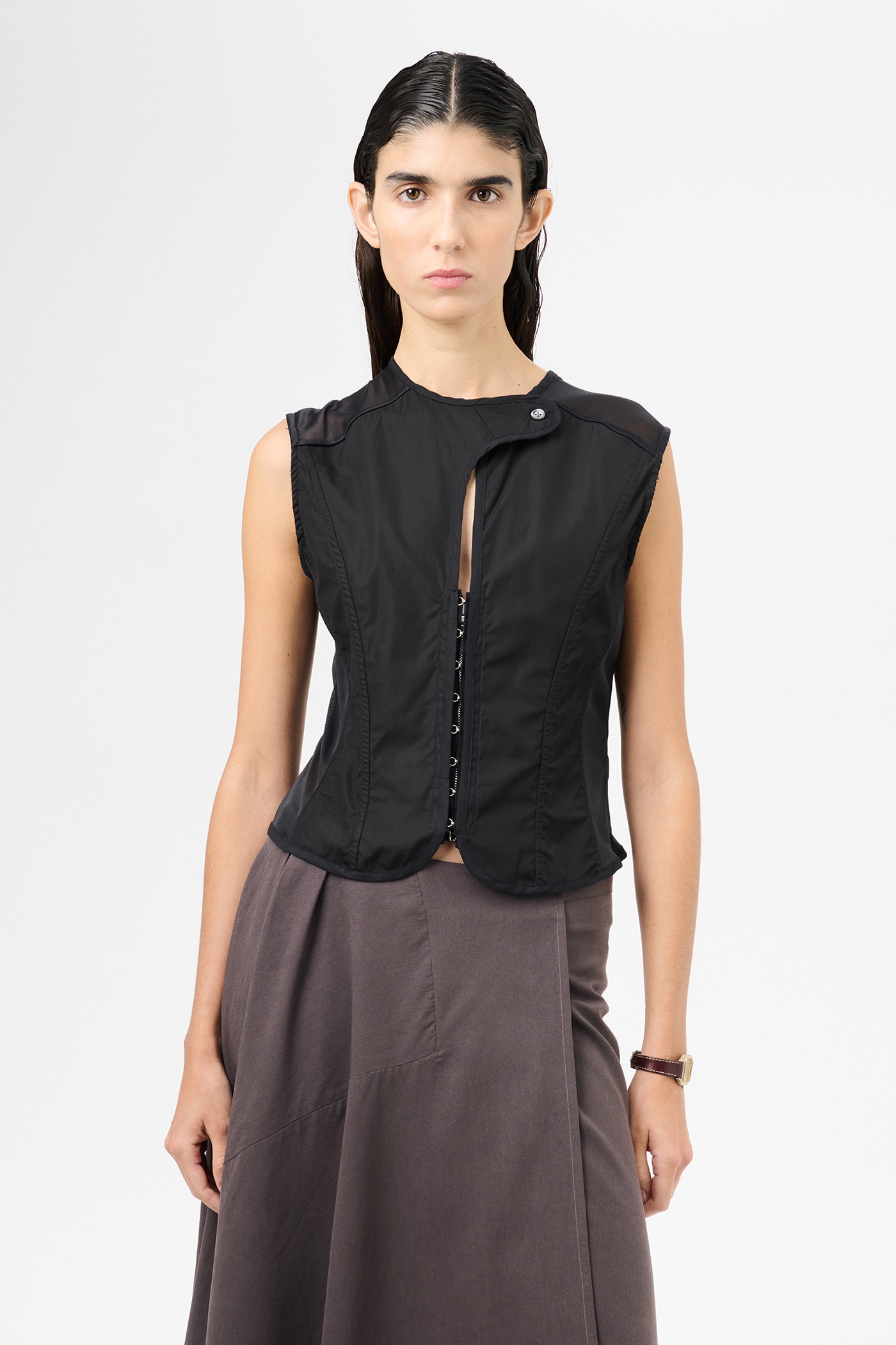 Corset Vest Black All Day Poplin - 3