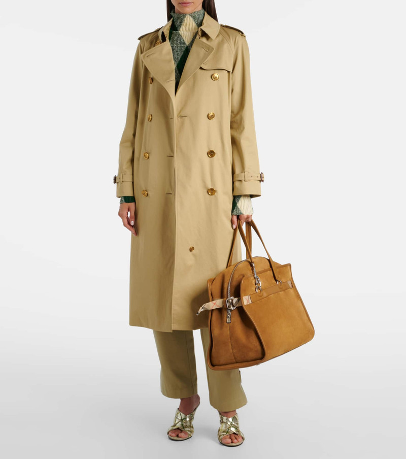 Burberry B Clip Holdall suede duffel bag outlook