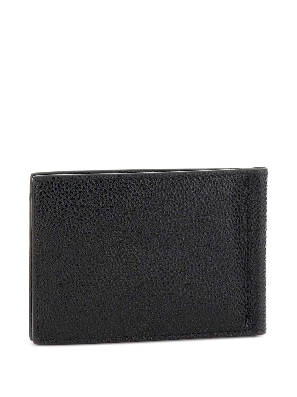 Money Clip Wallet In Black Pebble Grain - 2
