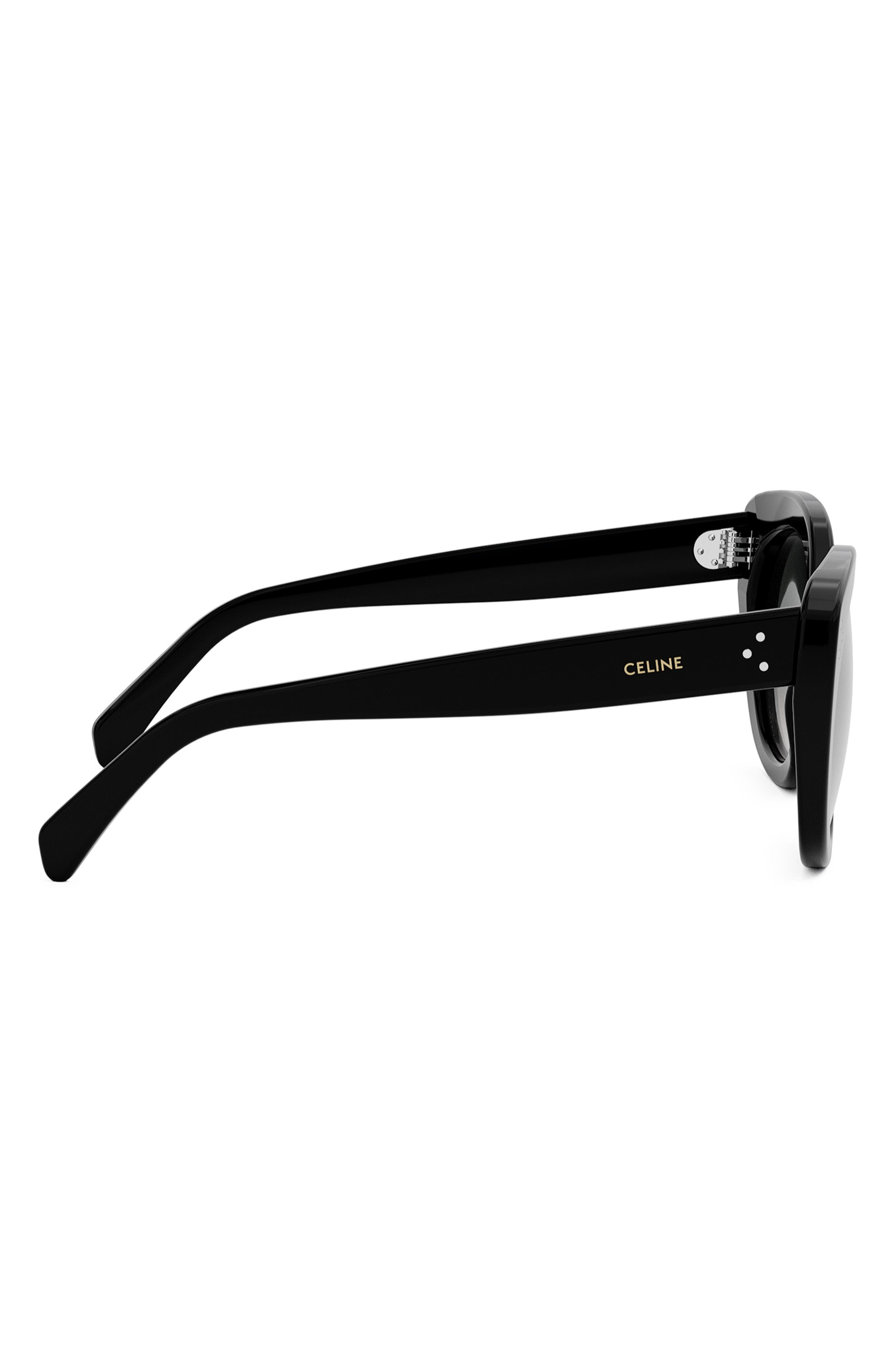 CELINE Bold 3 Dots 56mm Butterfly Sunglasses in Shiny Black /Gradient Brown at Nordstrom - 4