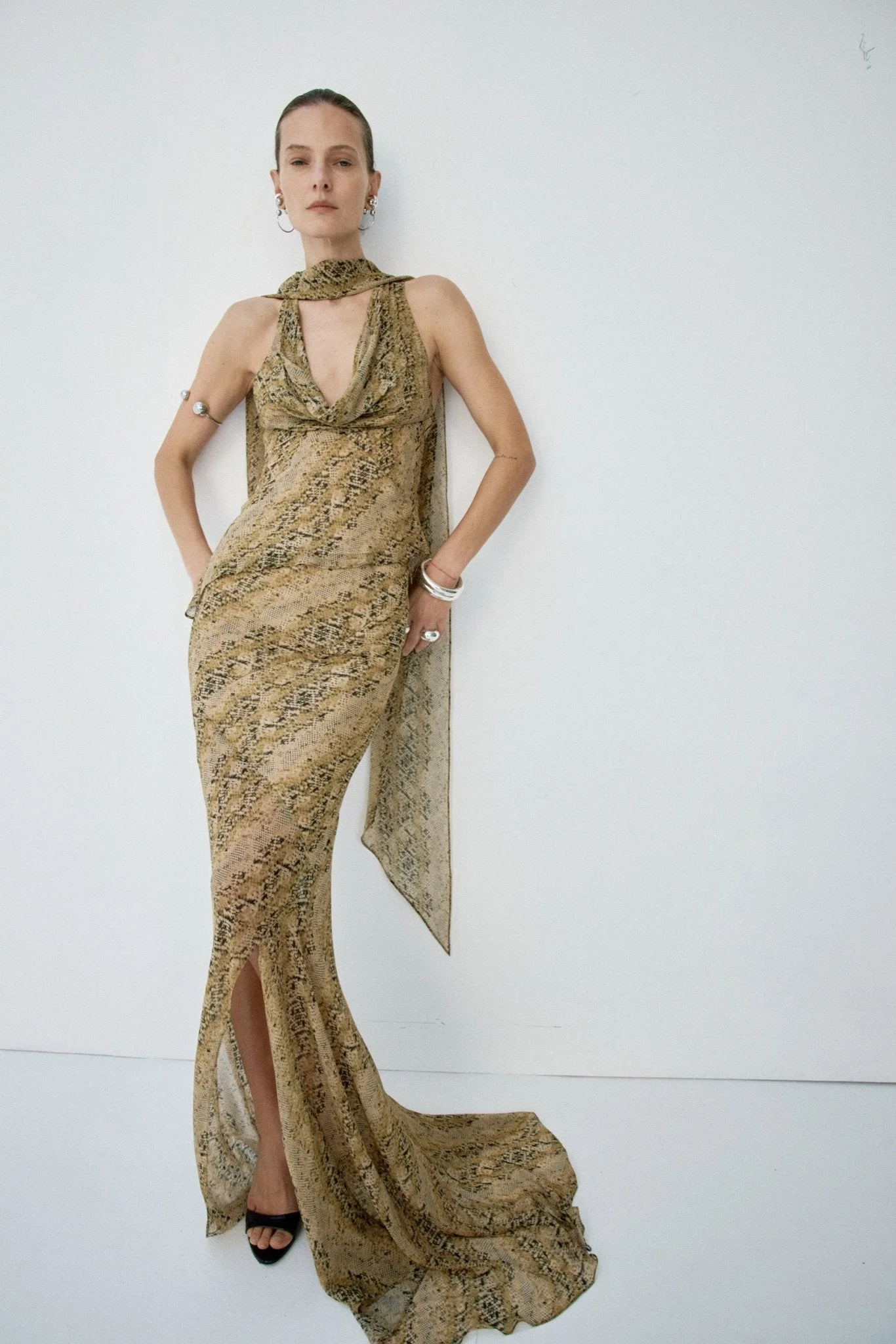 ORYX MAXI SKIRT IN SERPIENTE YELLOW - 1
